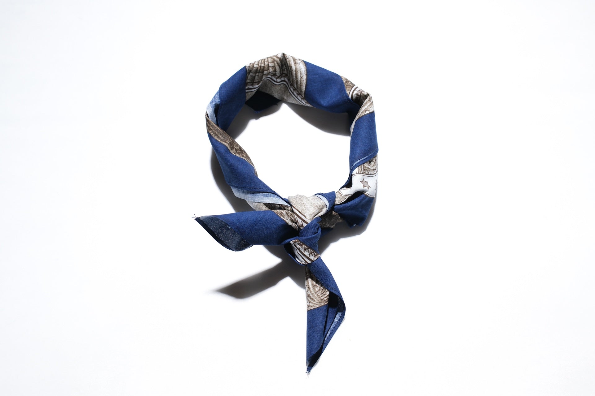 Warehouse Indigo Dyed "MEMORIAL HALL" Selvage Bandana
