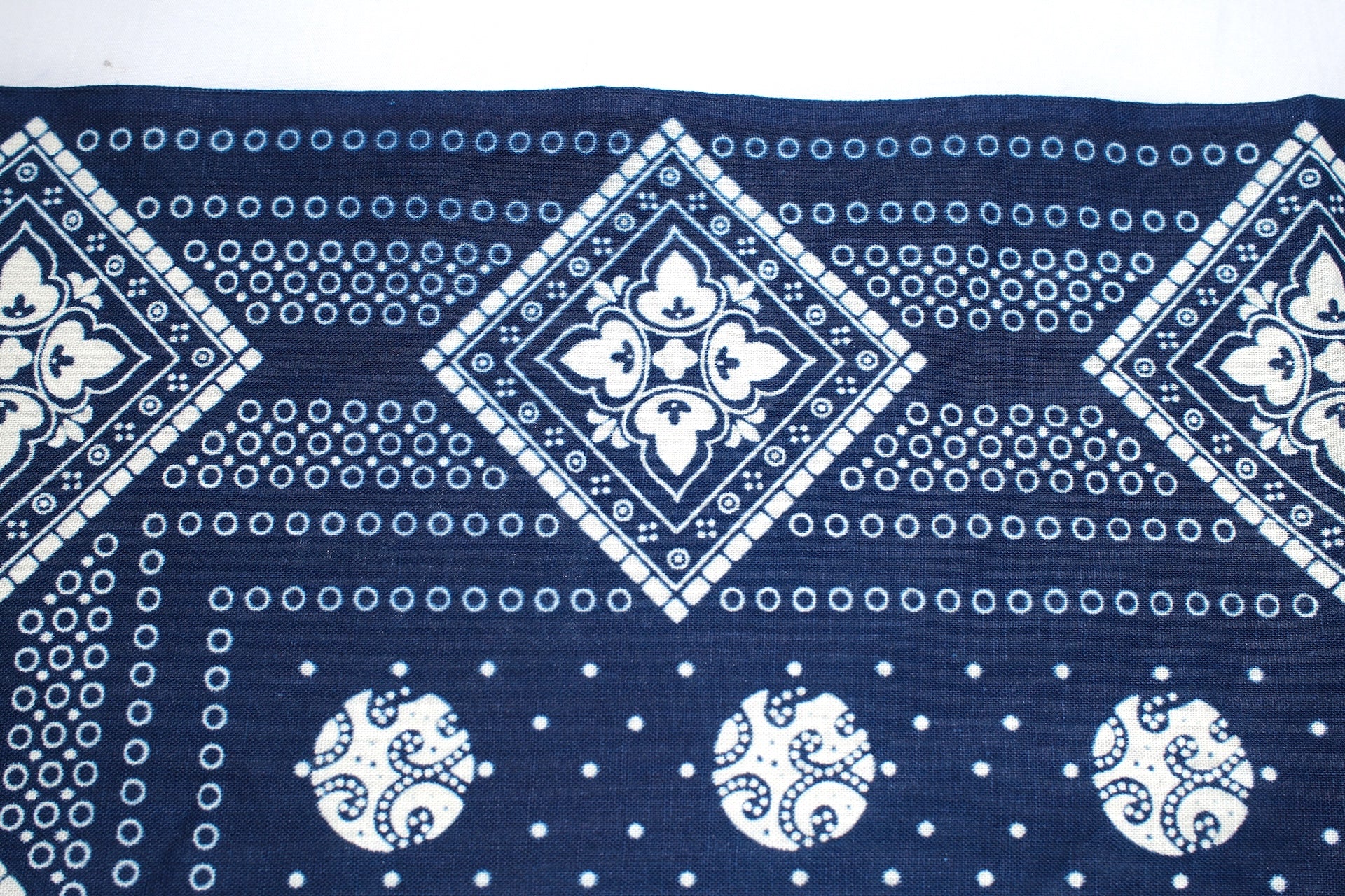 Warehouse Indigo Dyed "Geometric" Selvage Bandana
