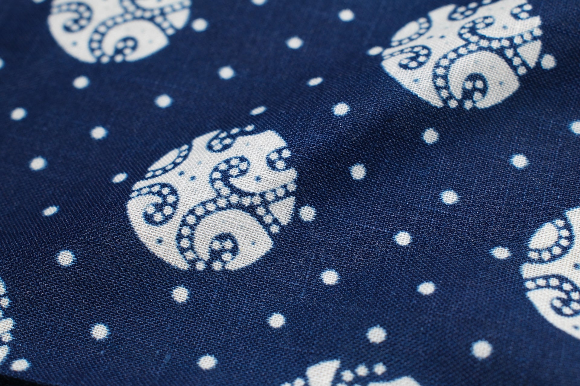 Warehouse Indigo Dyed "Geometric" Selvage Bandana