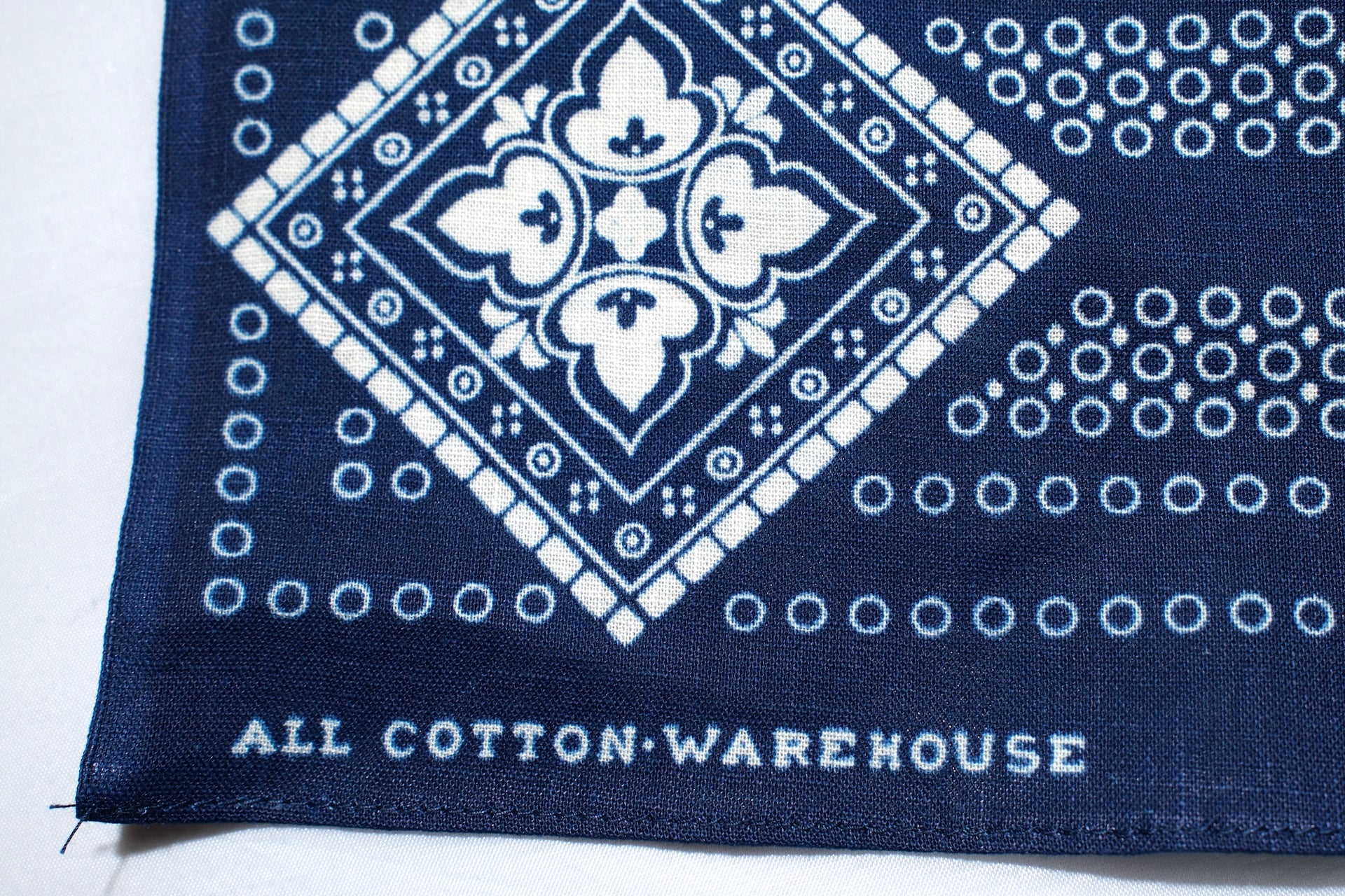 Warehouse Indigo Dyed "Geometric" Selvage Bandana