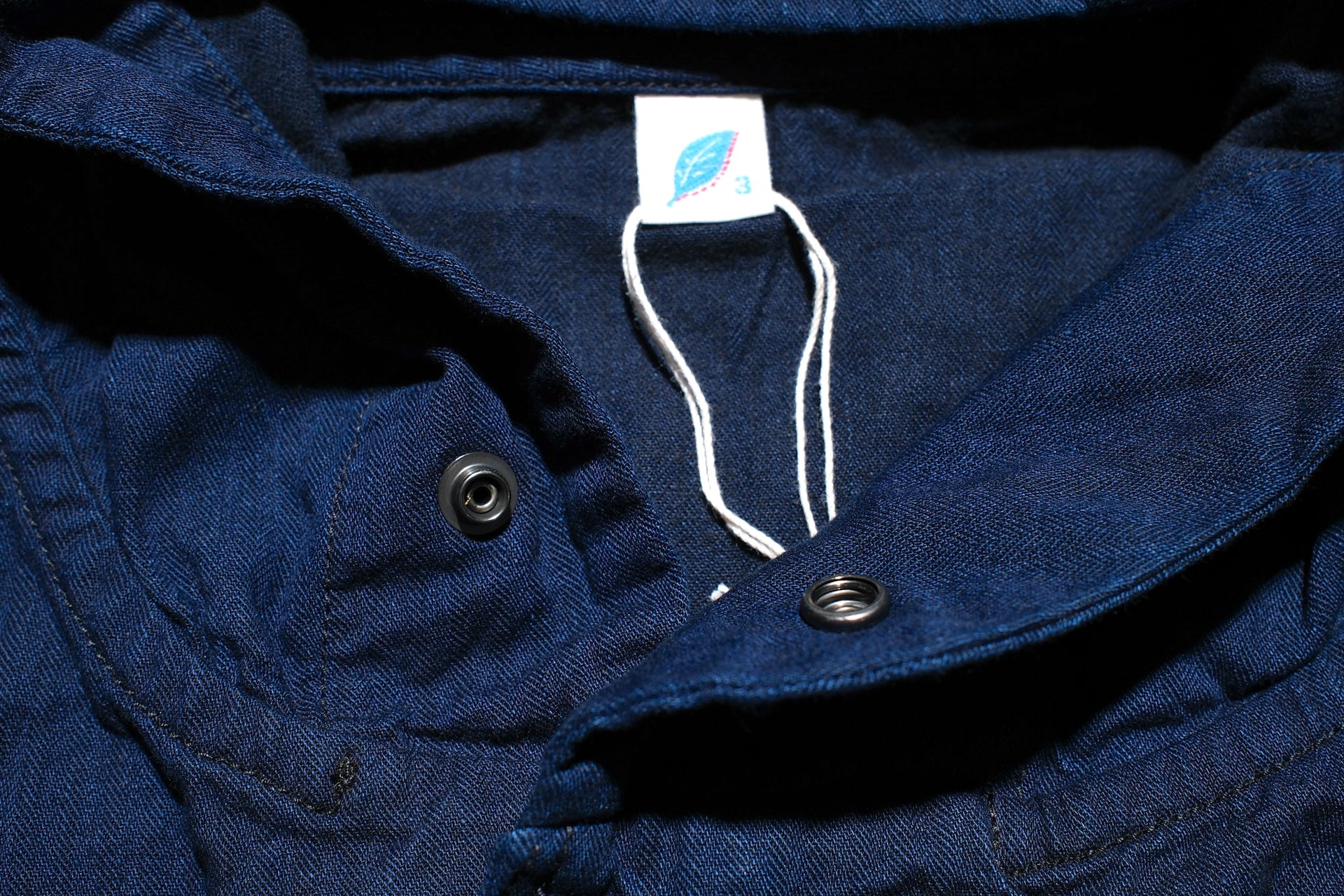 Pure Blue Japan "All-Seasons" HBT Hooded Pullover (Grand Indigo X Black)