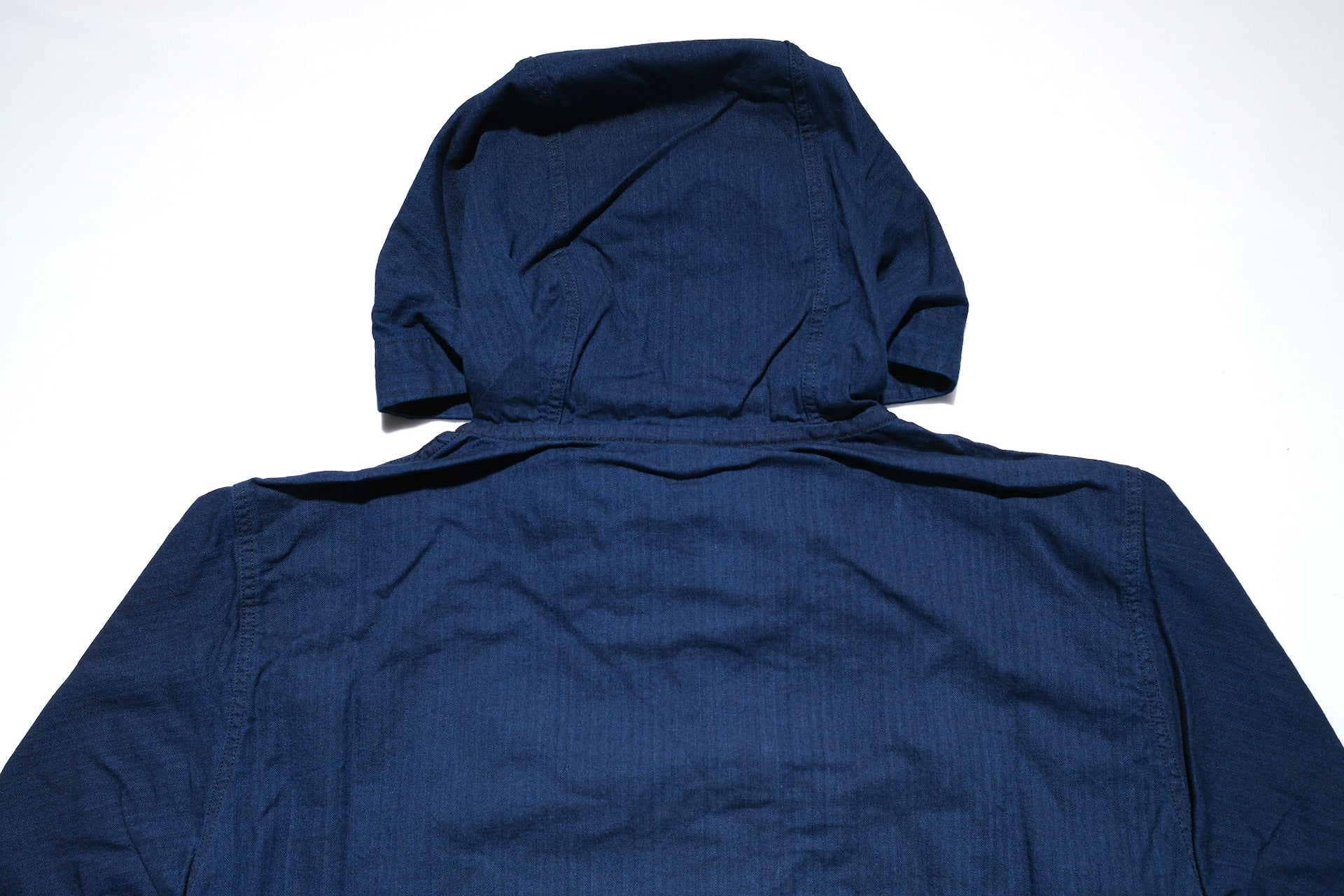 Pure Blue Japan "All-Seasons" HBT Hooded Pullover (Grand Indigo X Black)