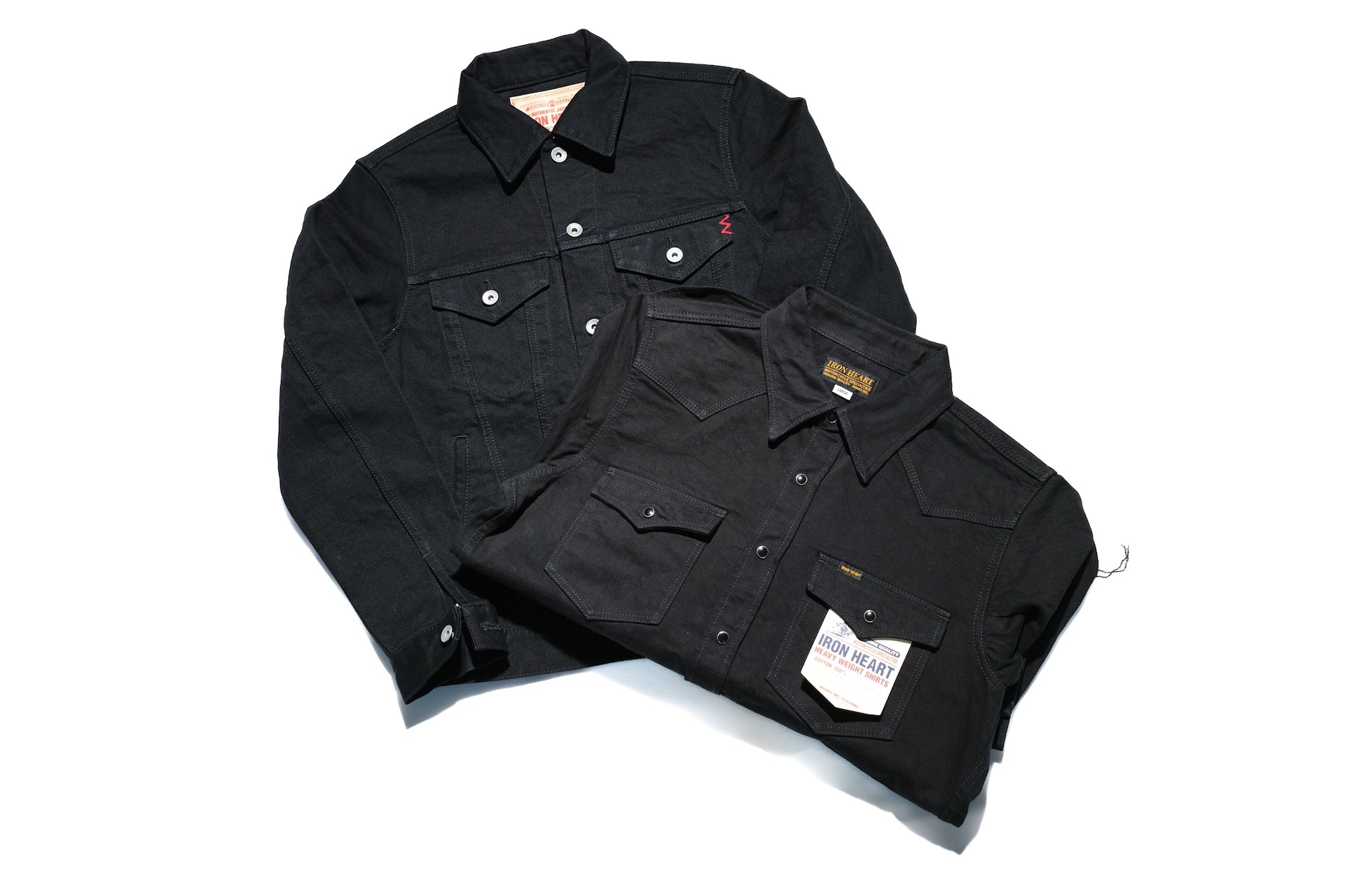 Iron Heart 12oz Johnny Cash III Black Selvage Denim Western Shirt