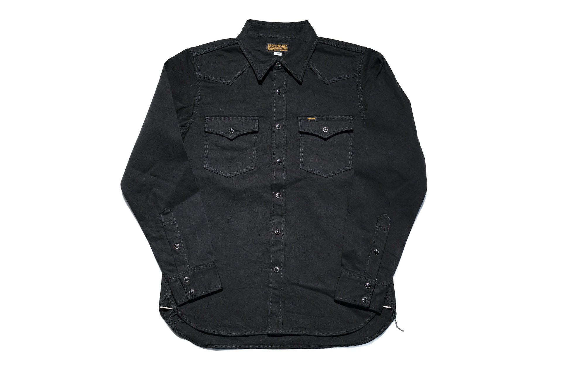 Iron Heart 12oz "Johnny Cash III" Black Selvage Denim Western Shirt