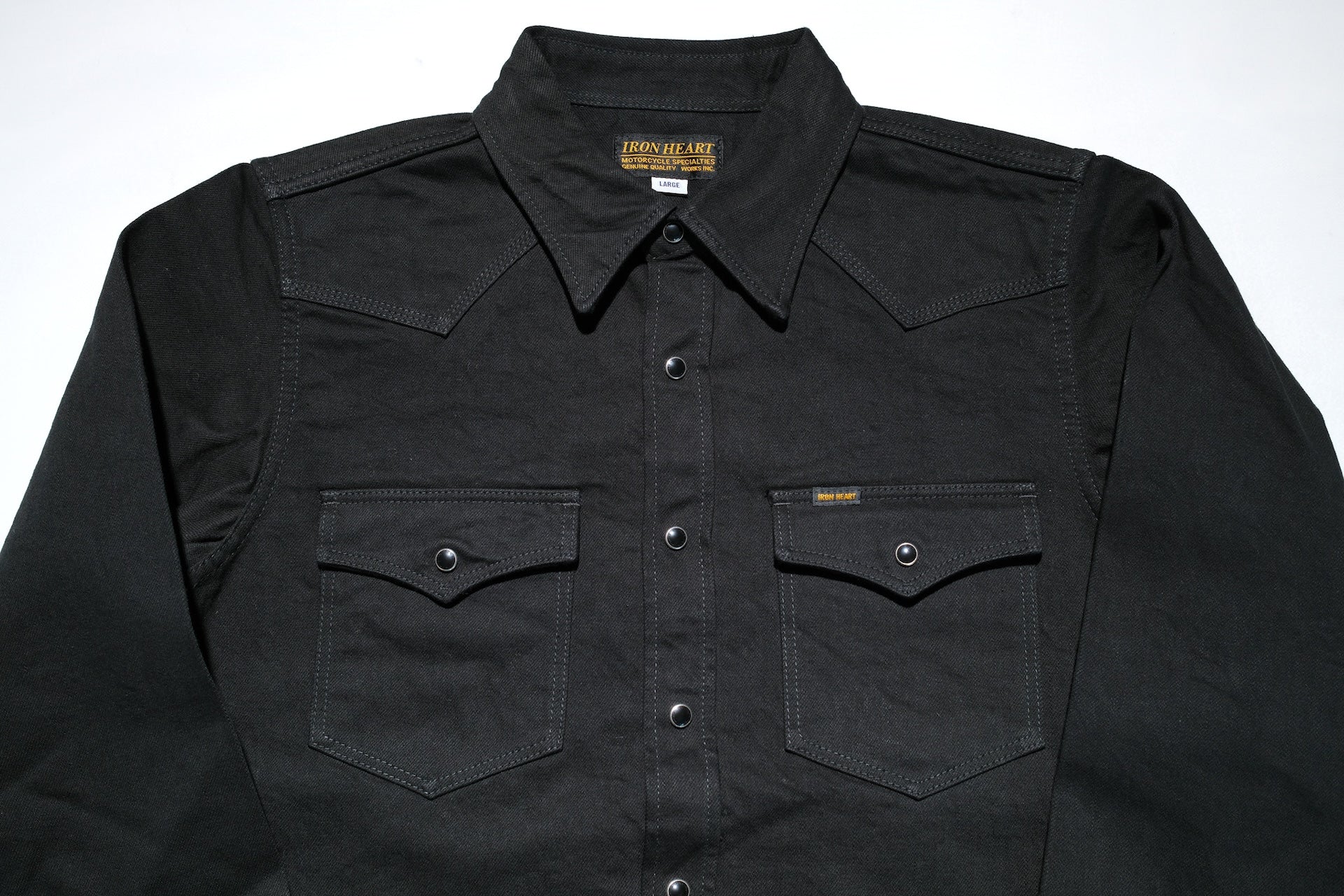 Iron Heart 12oz "Johnny Cash III" Black Selvage Denim Western Shirt