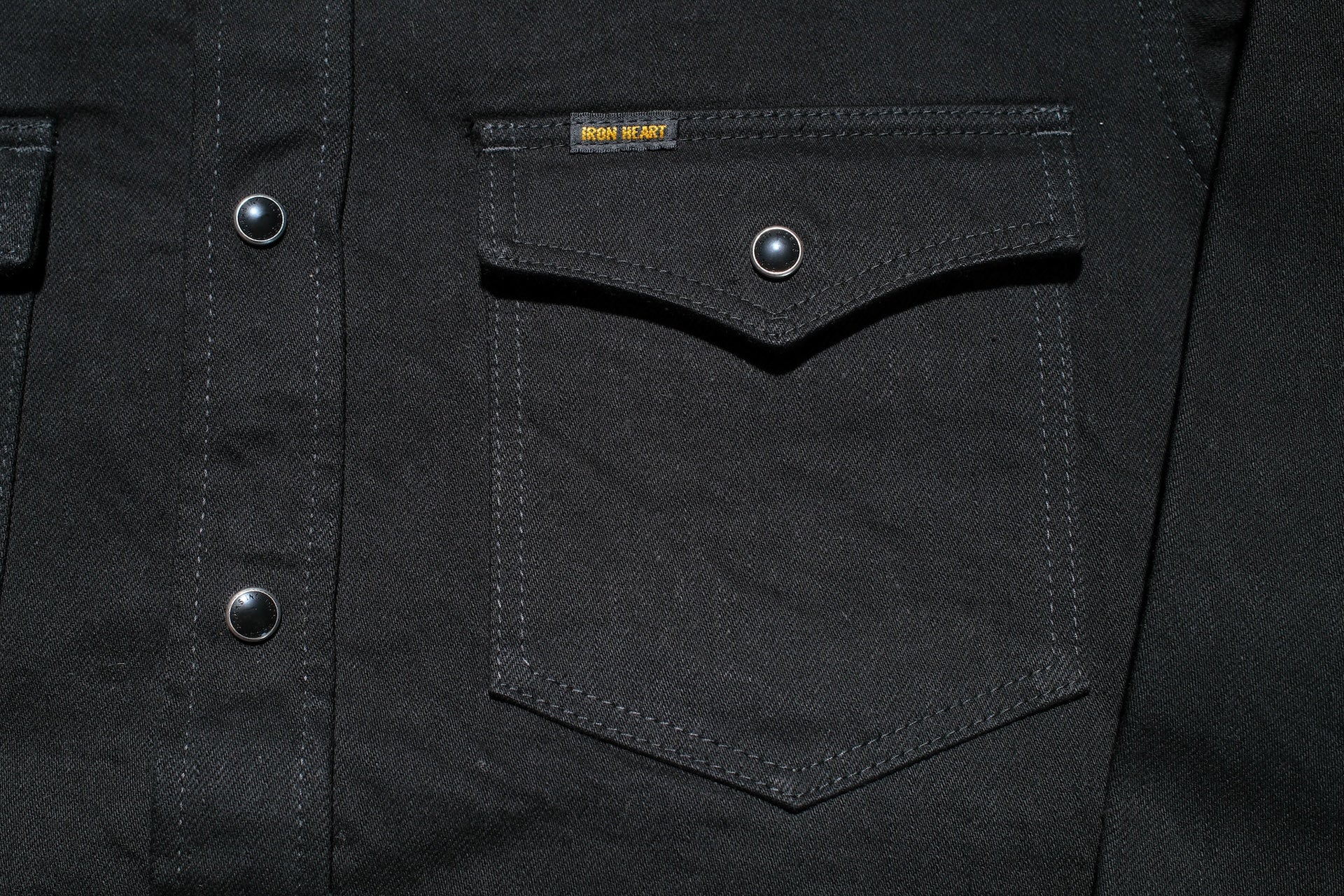 Iron Heart 12oz "Johnny Cash III" Black Selvage Denim Western Shirt