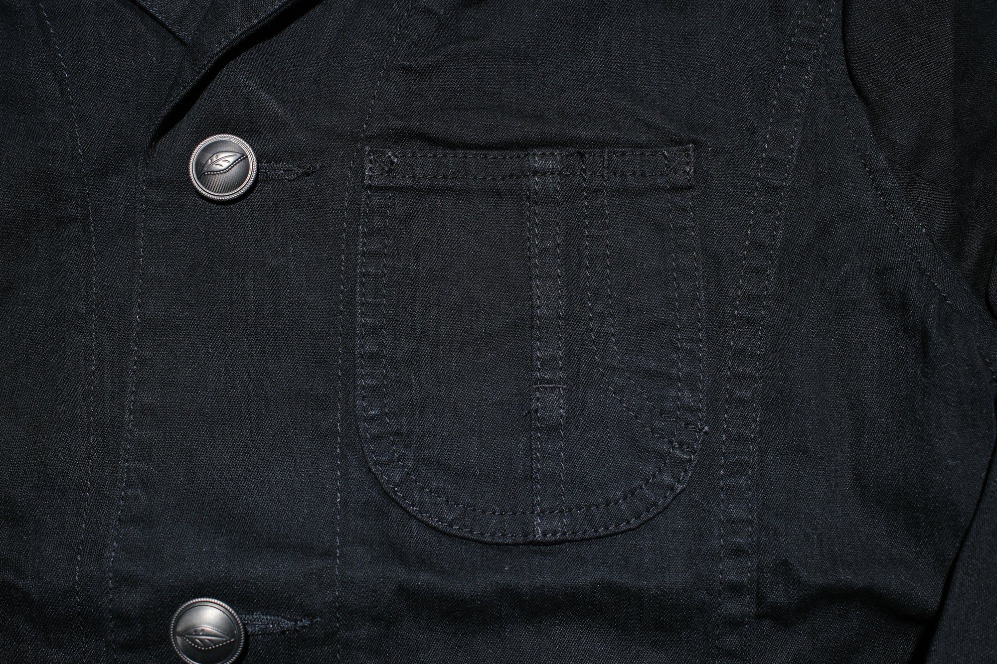 Pure Blue Japan 11oz Stretch Denim Tailored Jacket (Black)