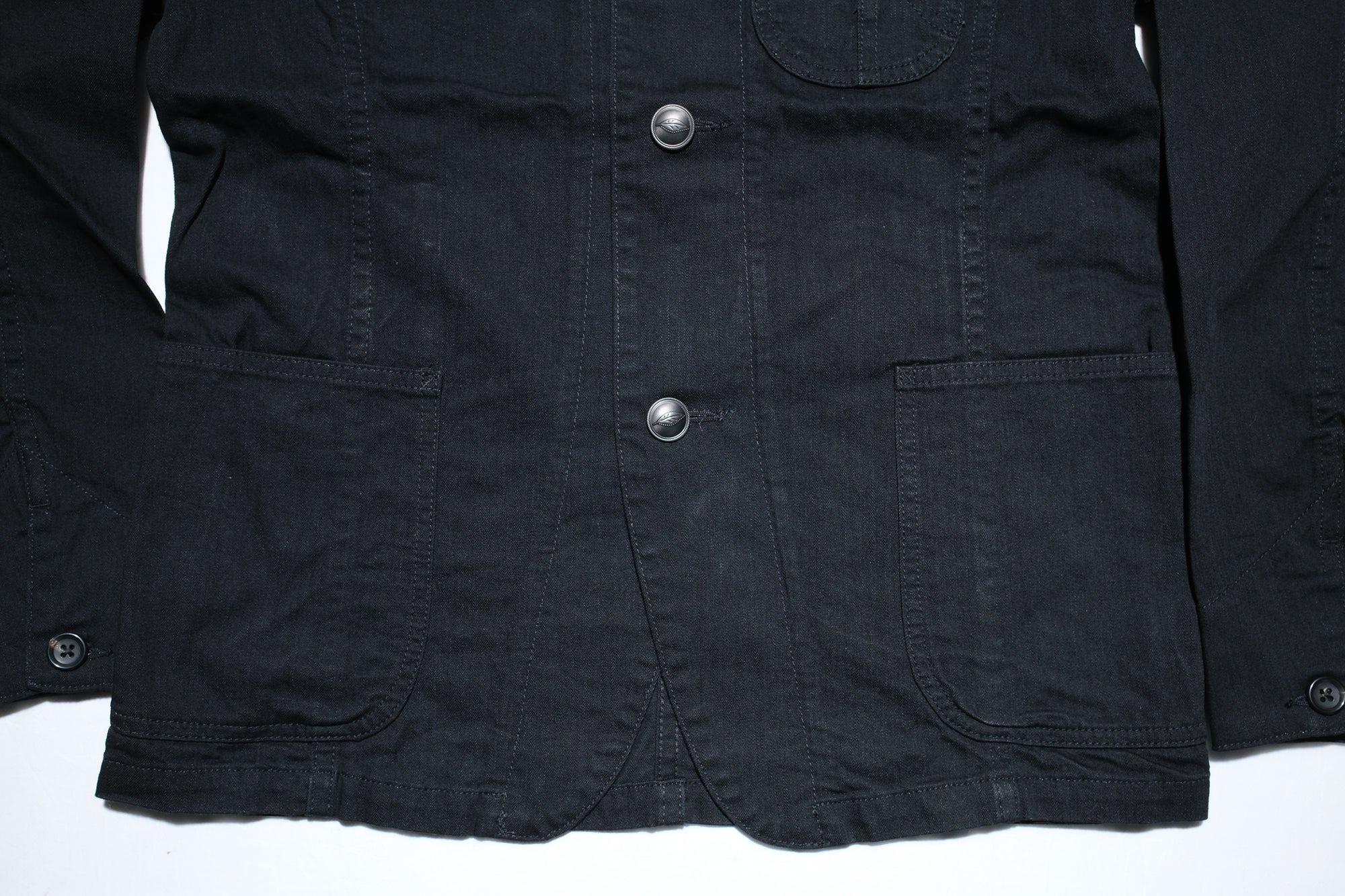 Pure Blue Japan 11oz Stretch Denim Tailored Jacket (Black)