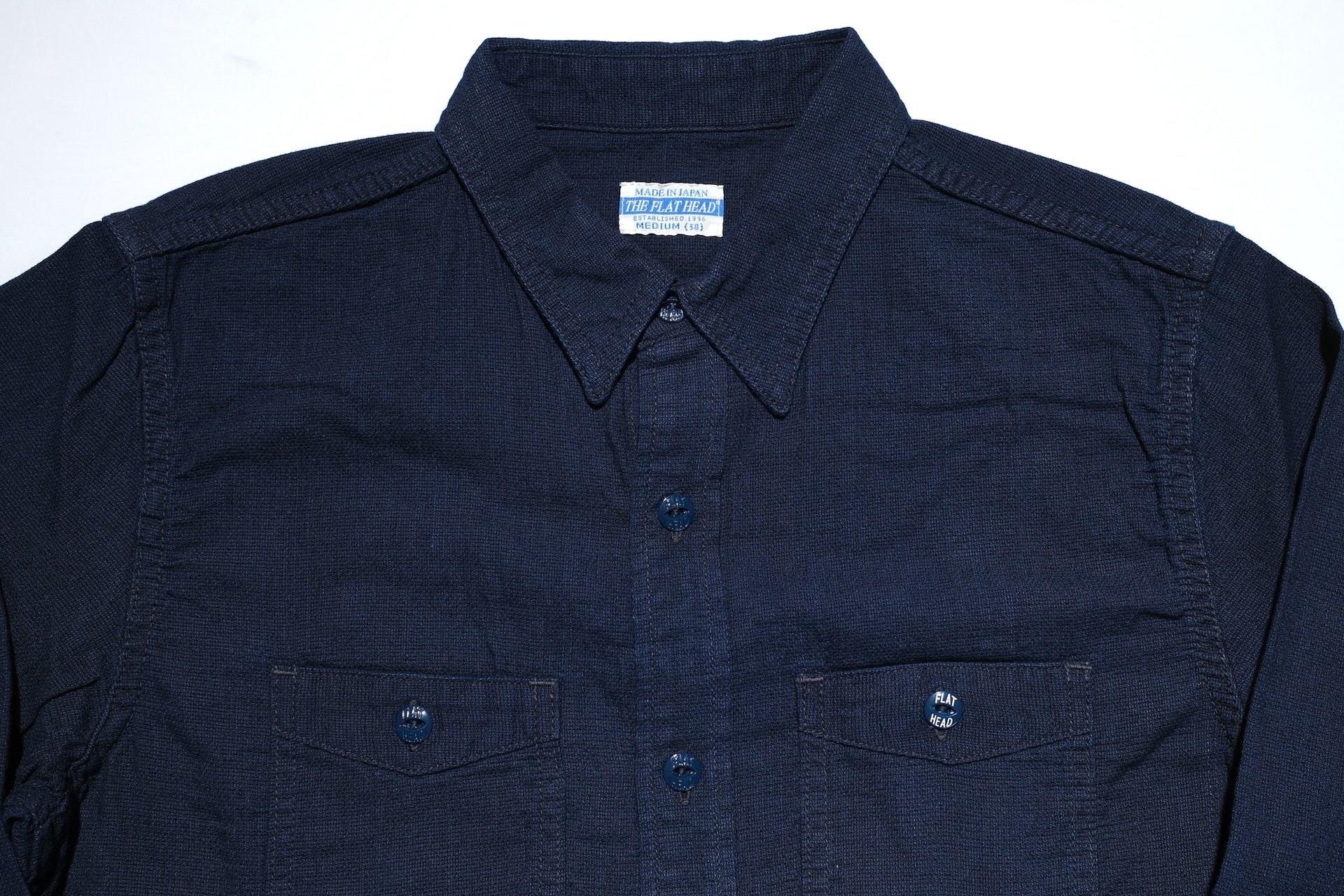 The Flat Head Indigo Dyed Selvage Dobby Work Shirt