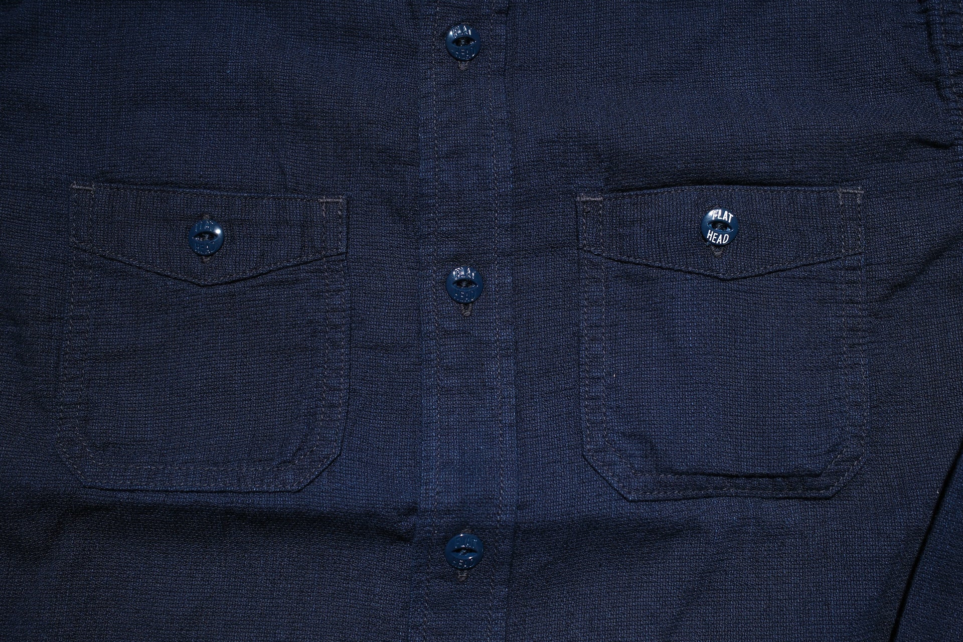 The Flat Head Indigo Dyed Selvage Dobby Work Shirt