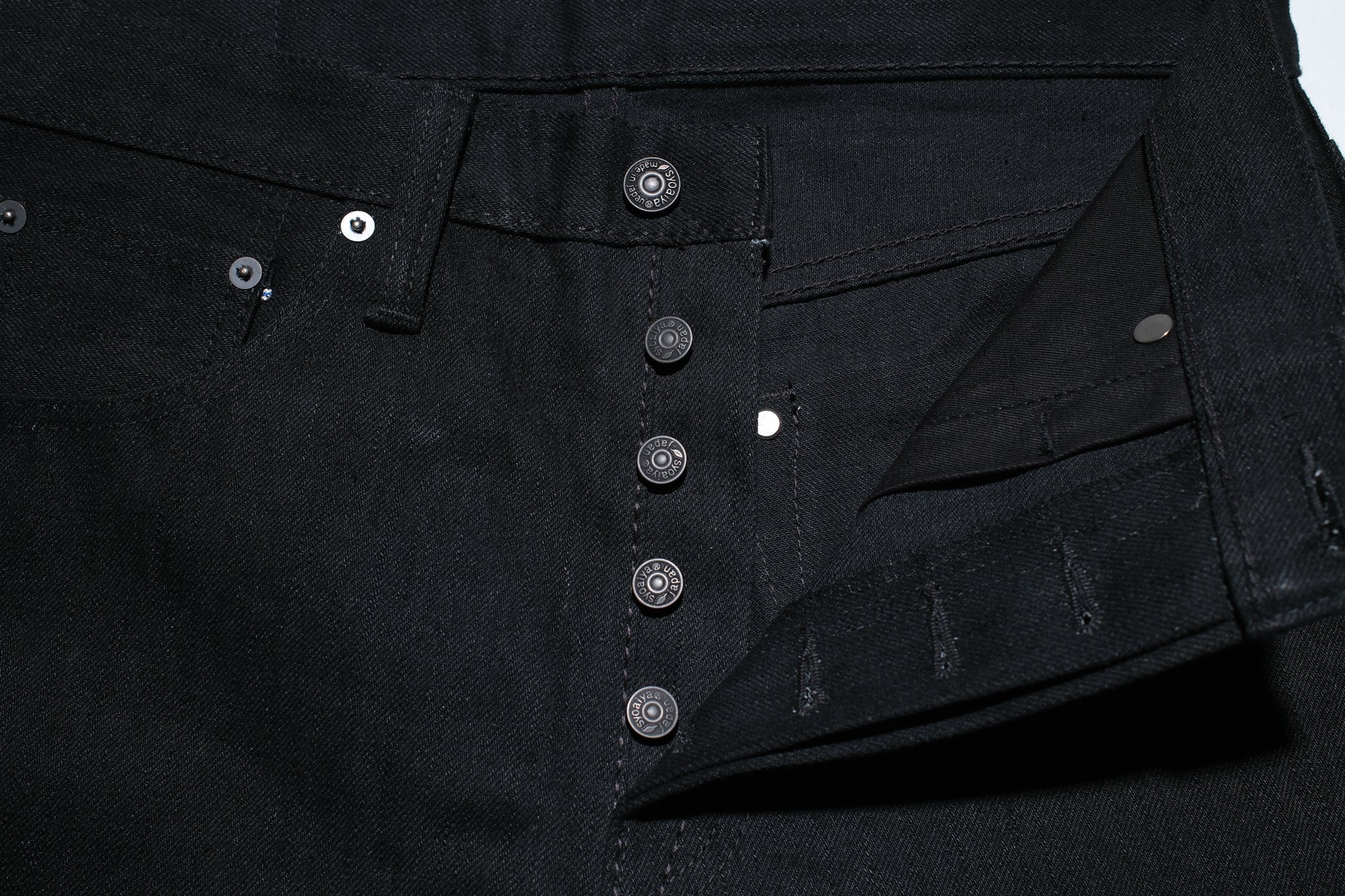 Pure Blue Japan 14oz XX-019-BK "Ultimate Black" Denim (Relaxed Tapered fit)