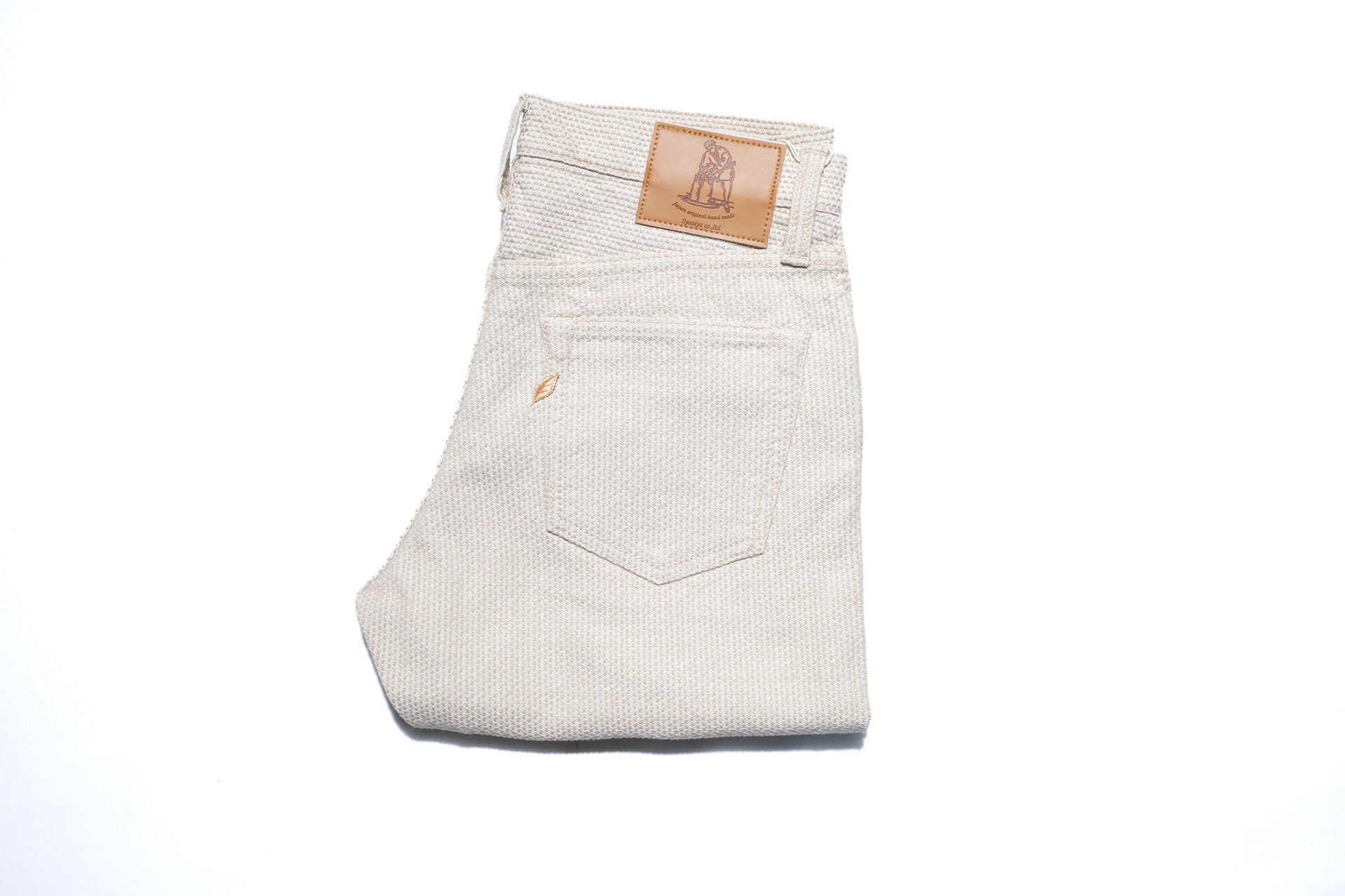 Pure Blue Japan 12.5oz "Double-Warps" Sashiko Trousers (Ivory X Beige)