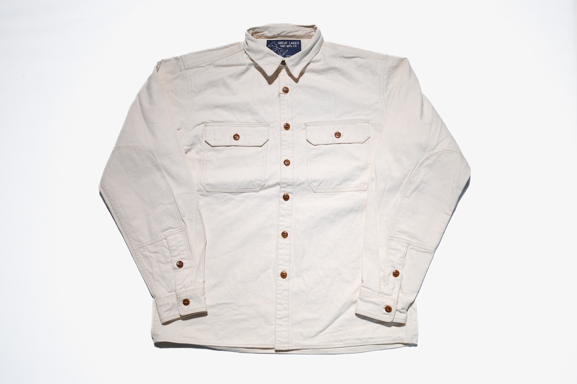 Freewheelers "Uplander" Heavyweight Duck Canvas Workshirt (Natural)