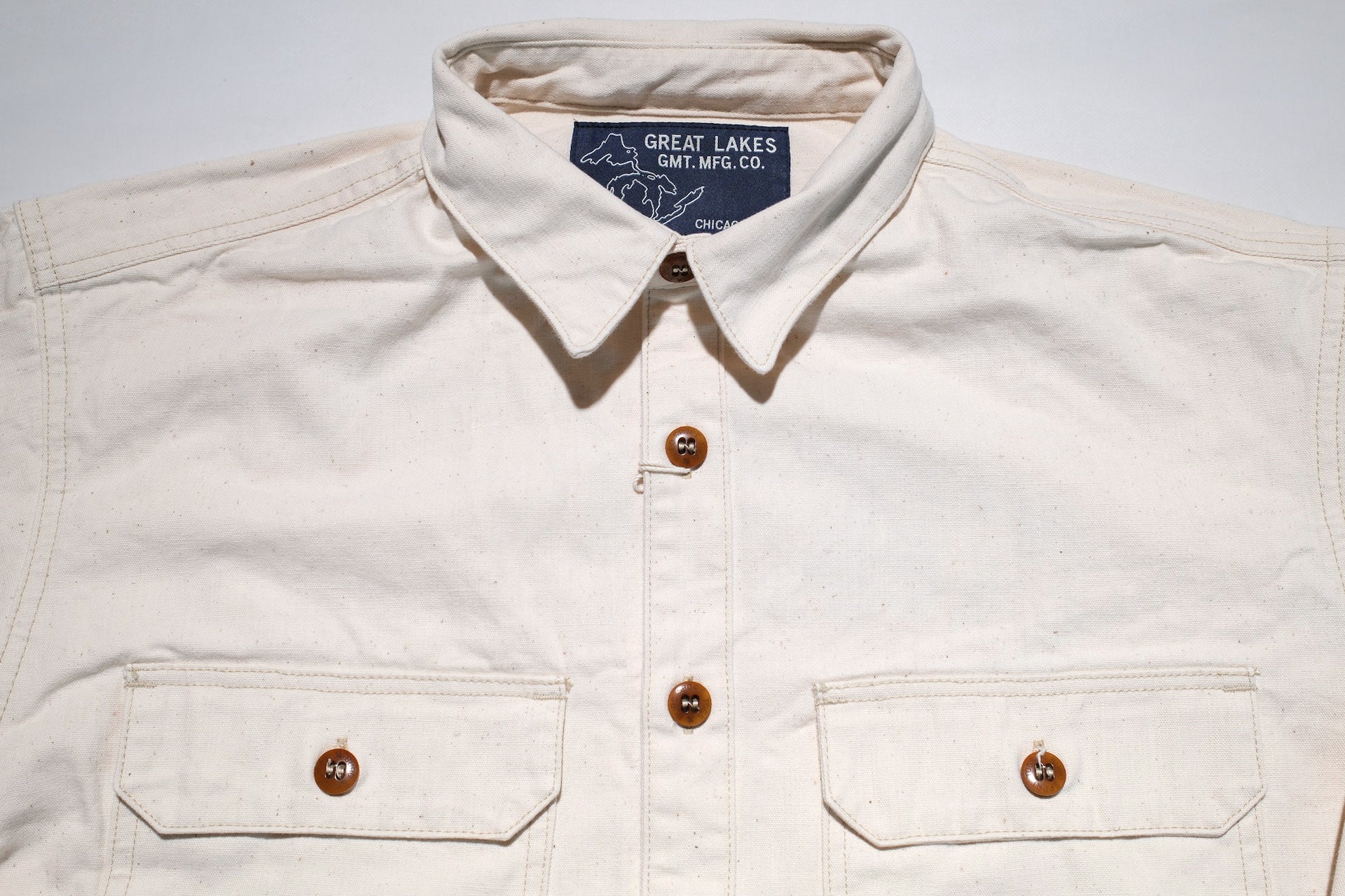 Freewheelers "Uplander" Heavyweight Duck Canvas Workshirt (Natural)