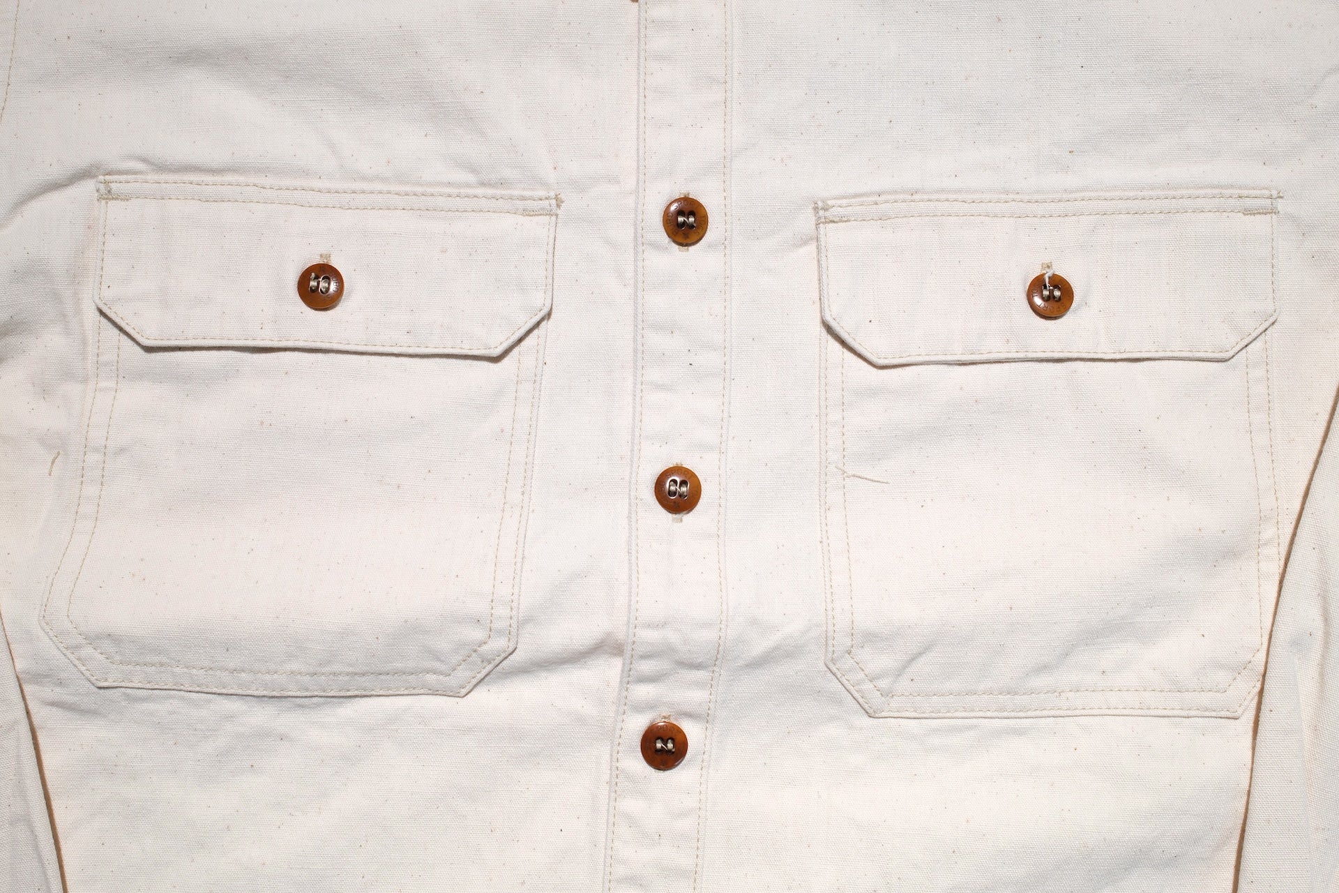 Freewheelers "Uplander" Heavyweight Duck Canvas Workshirt (Natural)