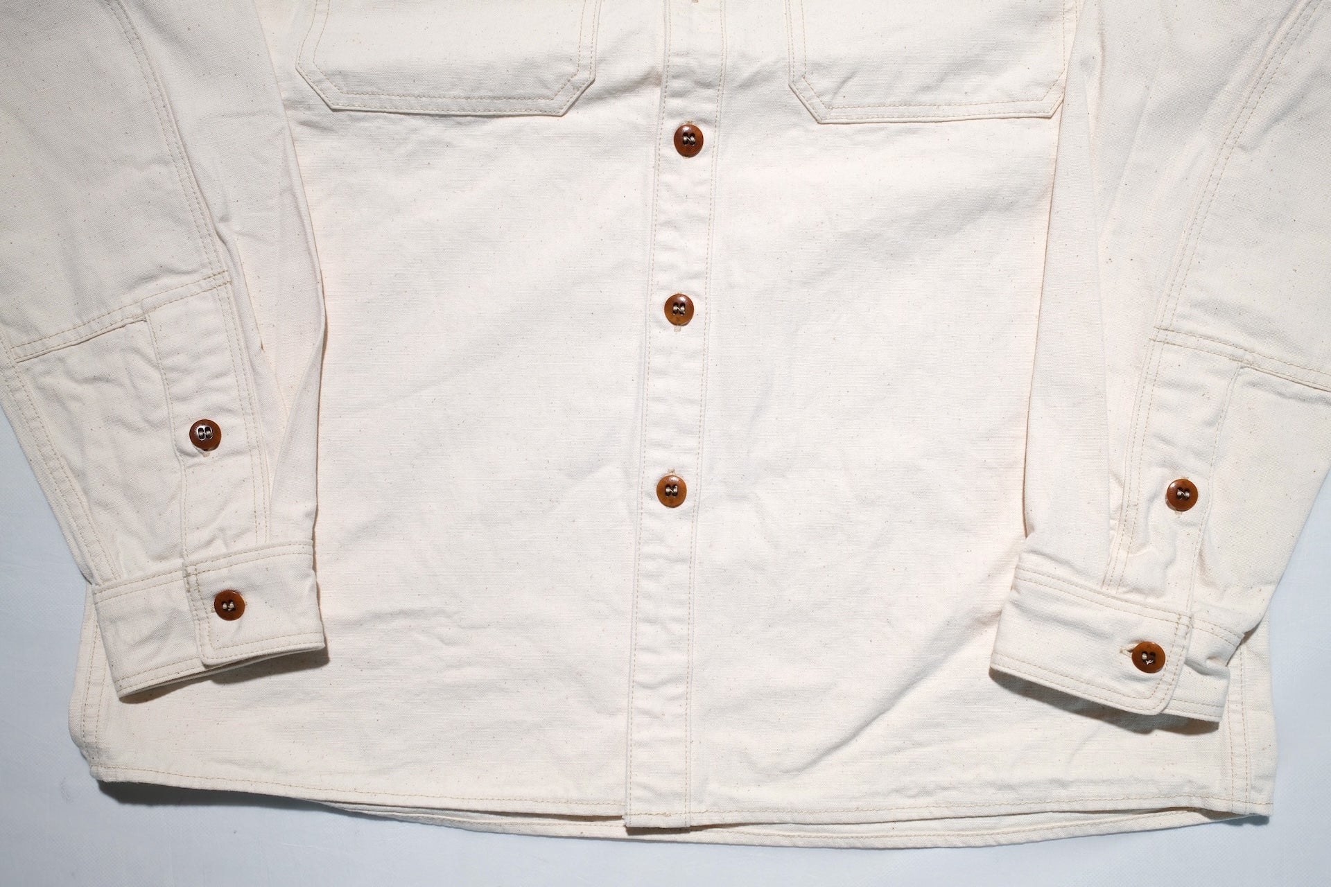 Freewheelers "Uplander" Heavyweight Duck Canvas Workshirt (Natural)