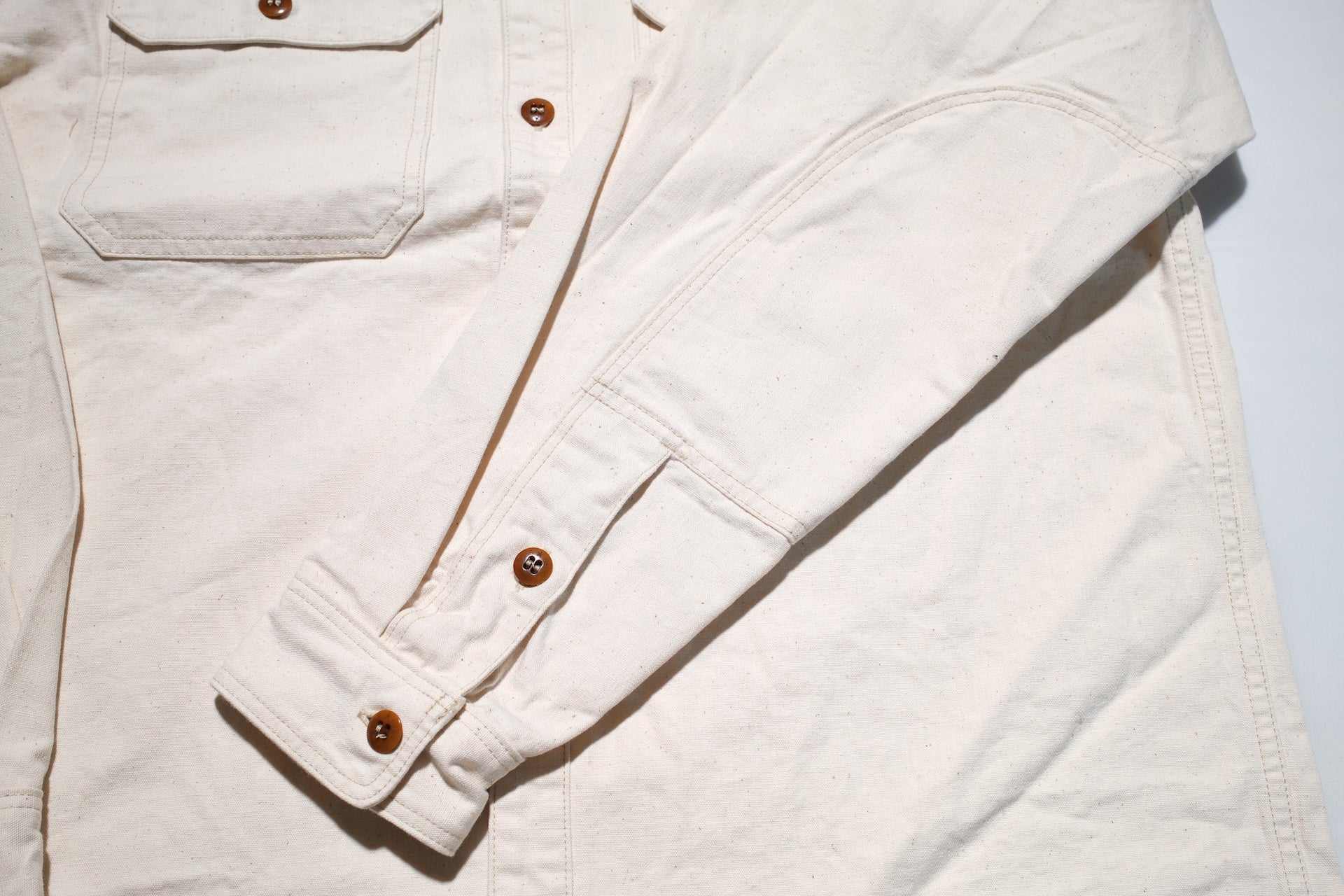 Freewheelers "Uplander" Heavyweight Duck Canvas Workshirt (Natural)