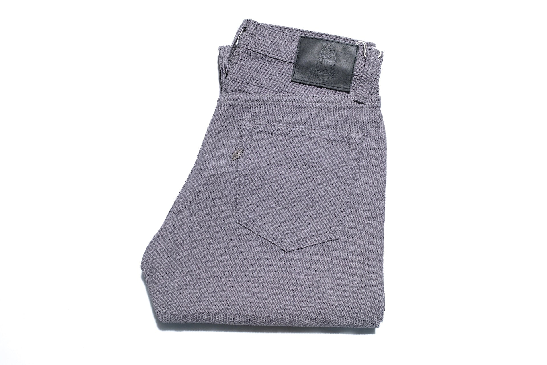 Pure Blue Japan 12.5oz "Double-Warps" Sashiko Trousers (Heather Grey X Black)