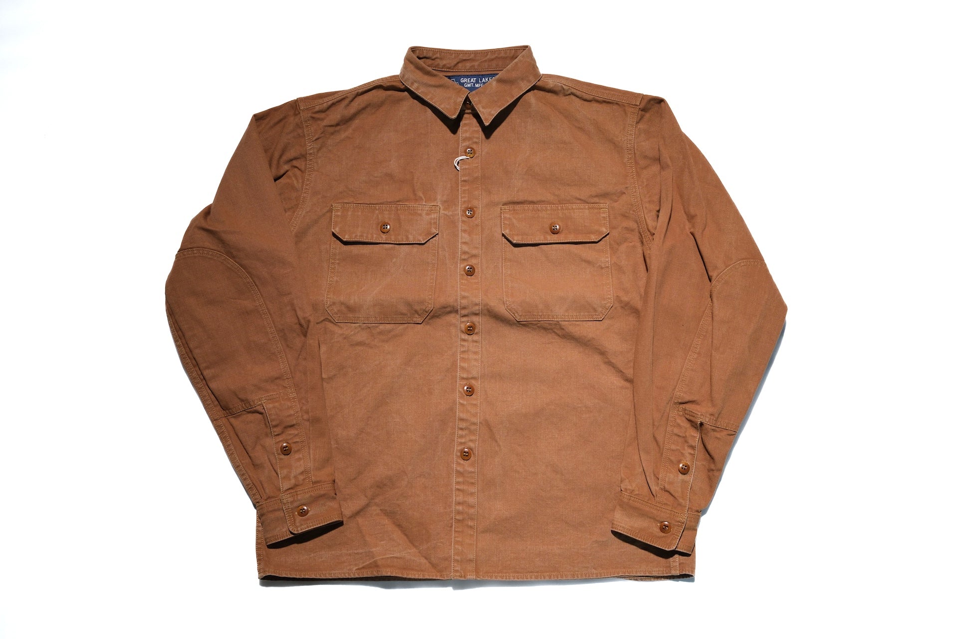 Freewheelers "Uplander" Heavyweight Duck Canvas Workshirt (Brown)