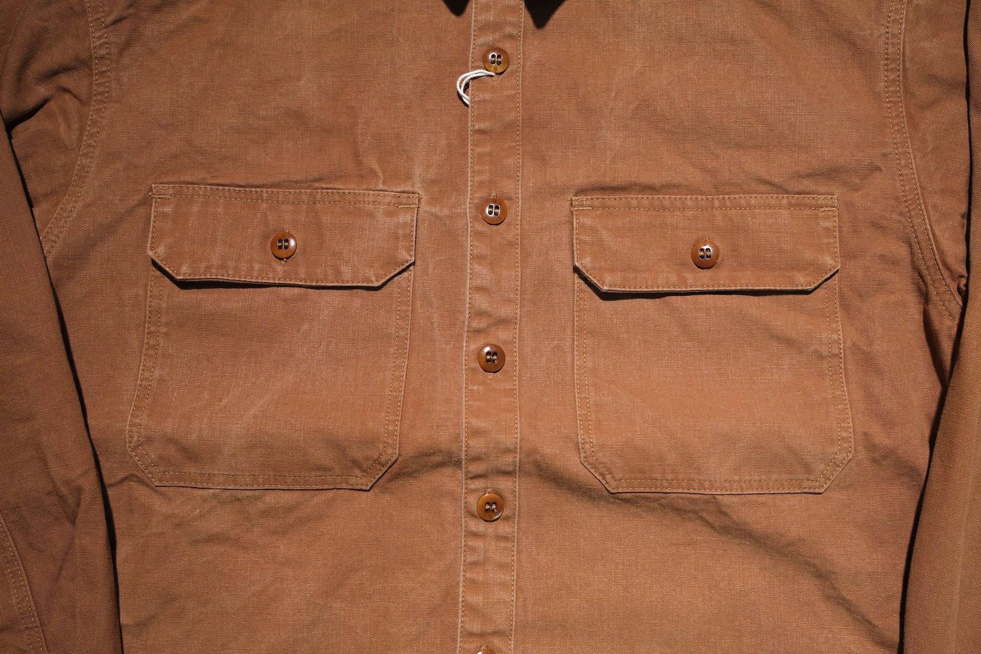 Freewheelers "Uplander" Heavyweight Duck Canvas Workshirt (Brown)