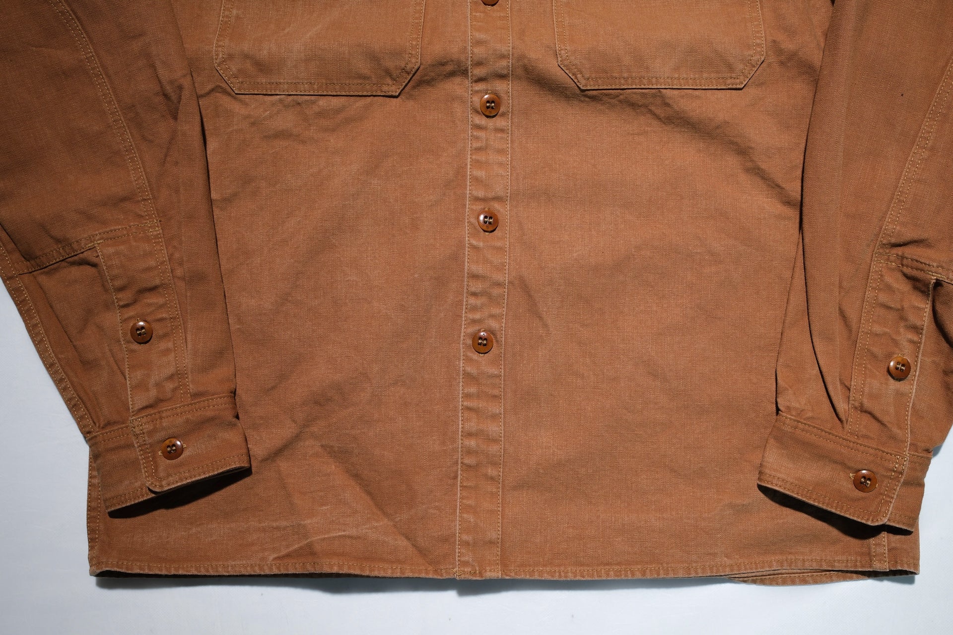 Freewheelers "Uplander" Heavyweight Duck Canvas Workshirt (Brown)