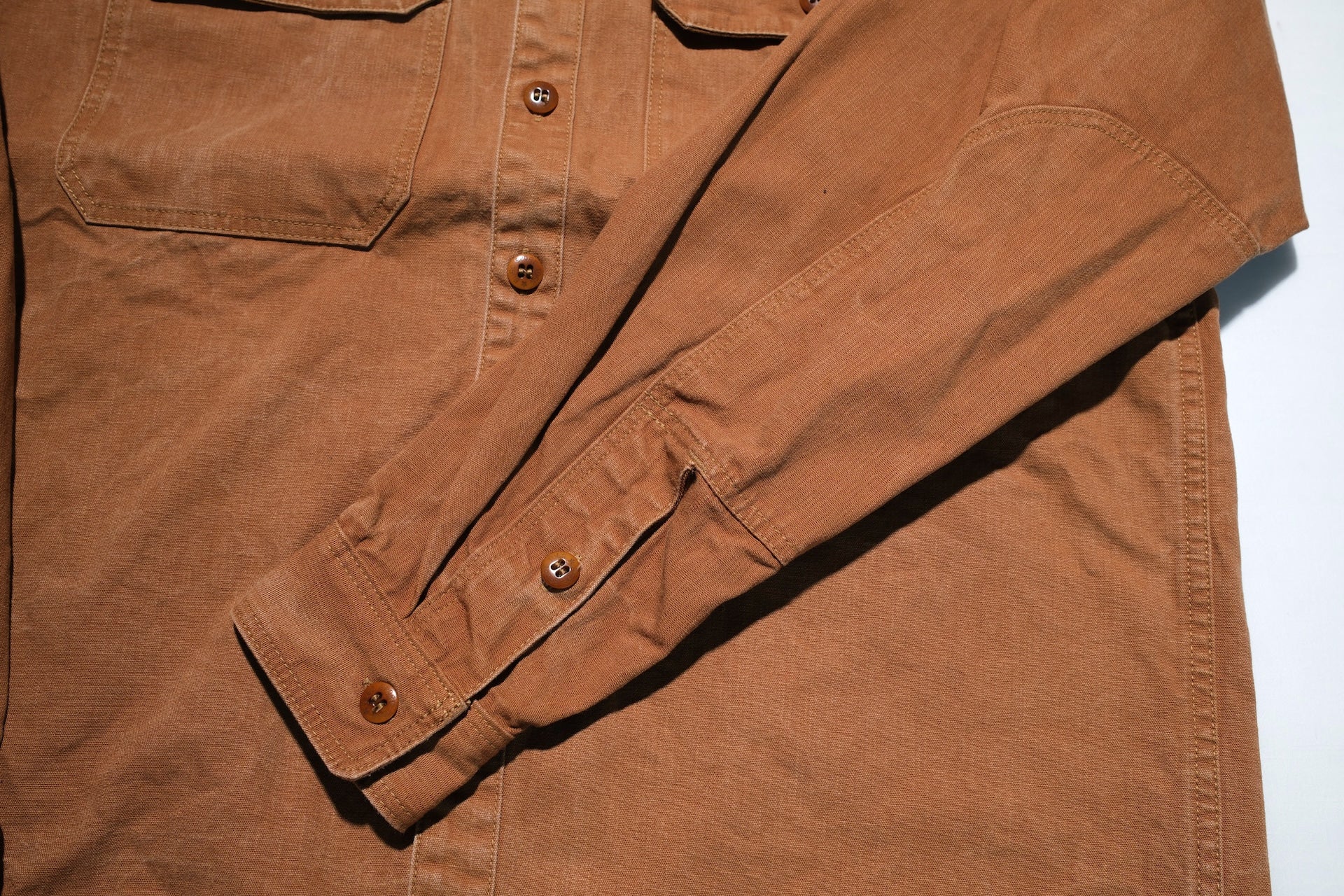 Freewheelers "Uplander" Heavyweight Duck Canvas Workshirt (Brown)