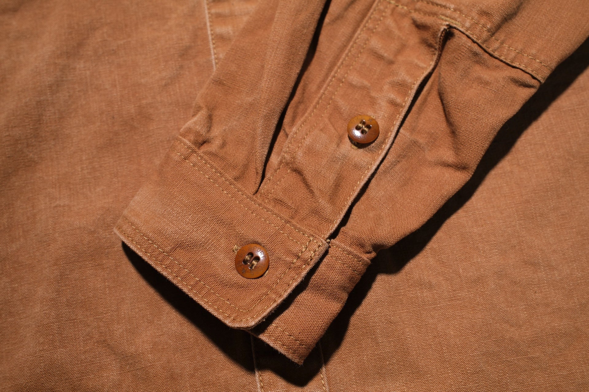 Freewheelers "Uplander" Heavyweight Duck Canvas Workshirt (Brown)