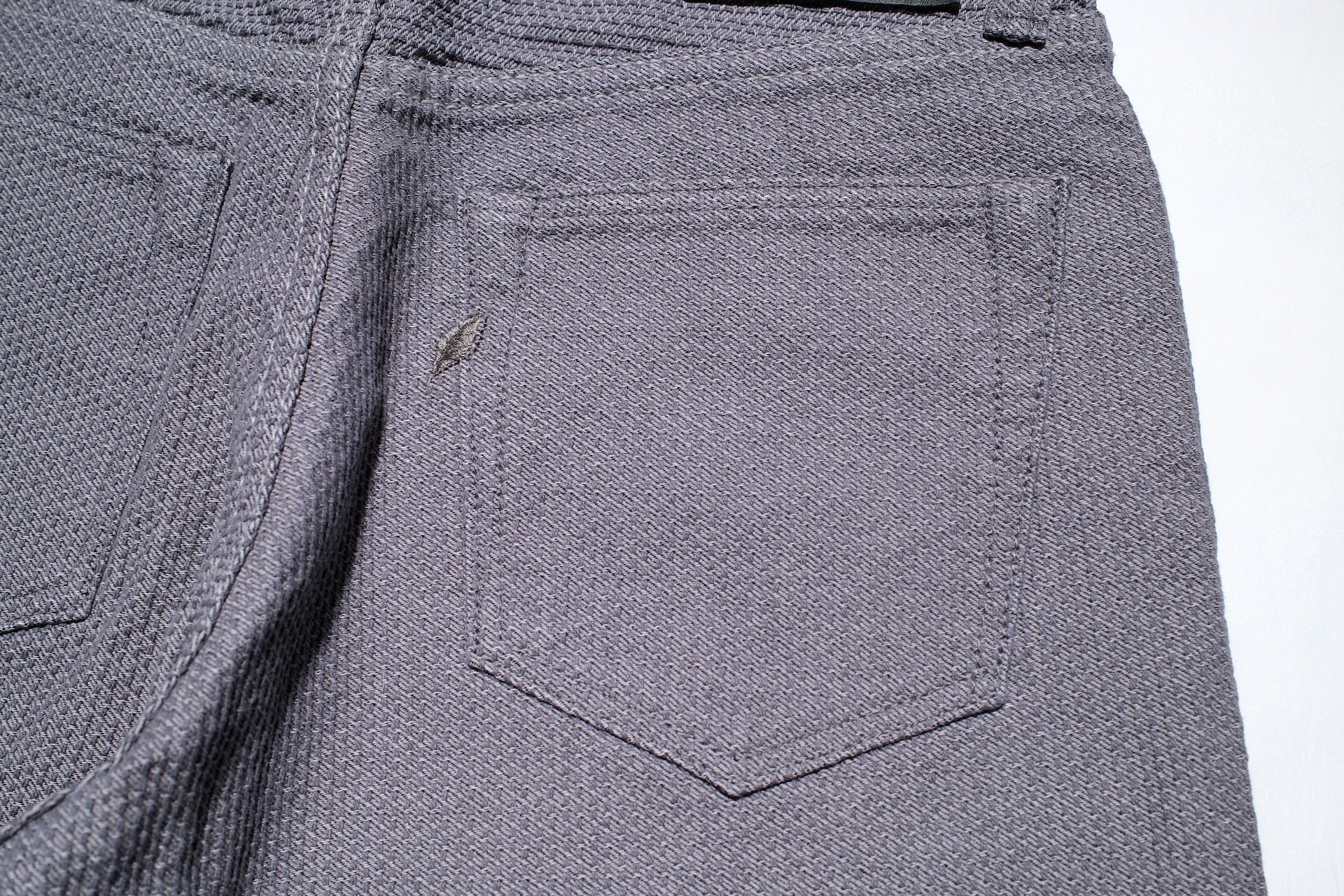 Pure Blue Japan 12.5oz "Double-Warps" Sashiko Trousers (Heather Grey X Black)