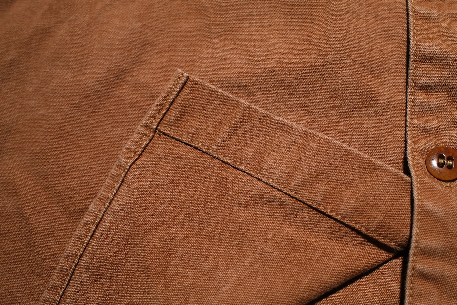 Freewheelers "Uplander" Heavyweight Duck Canvas Workshirt (Brown)