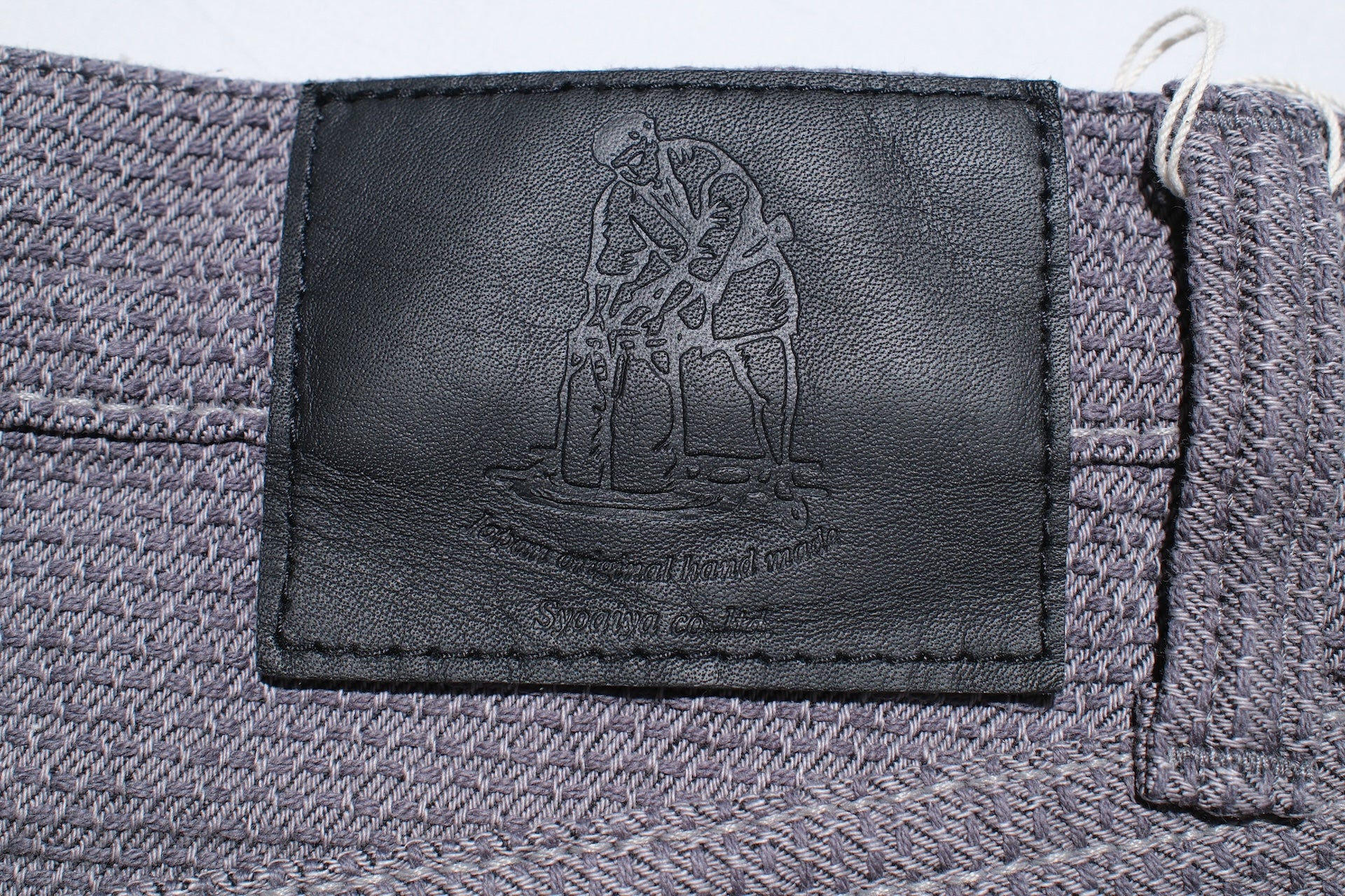 Pure Blue Japan 12.5oz "Double-Warps" Sashiko Trousers (Heather Grey X Black)