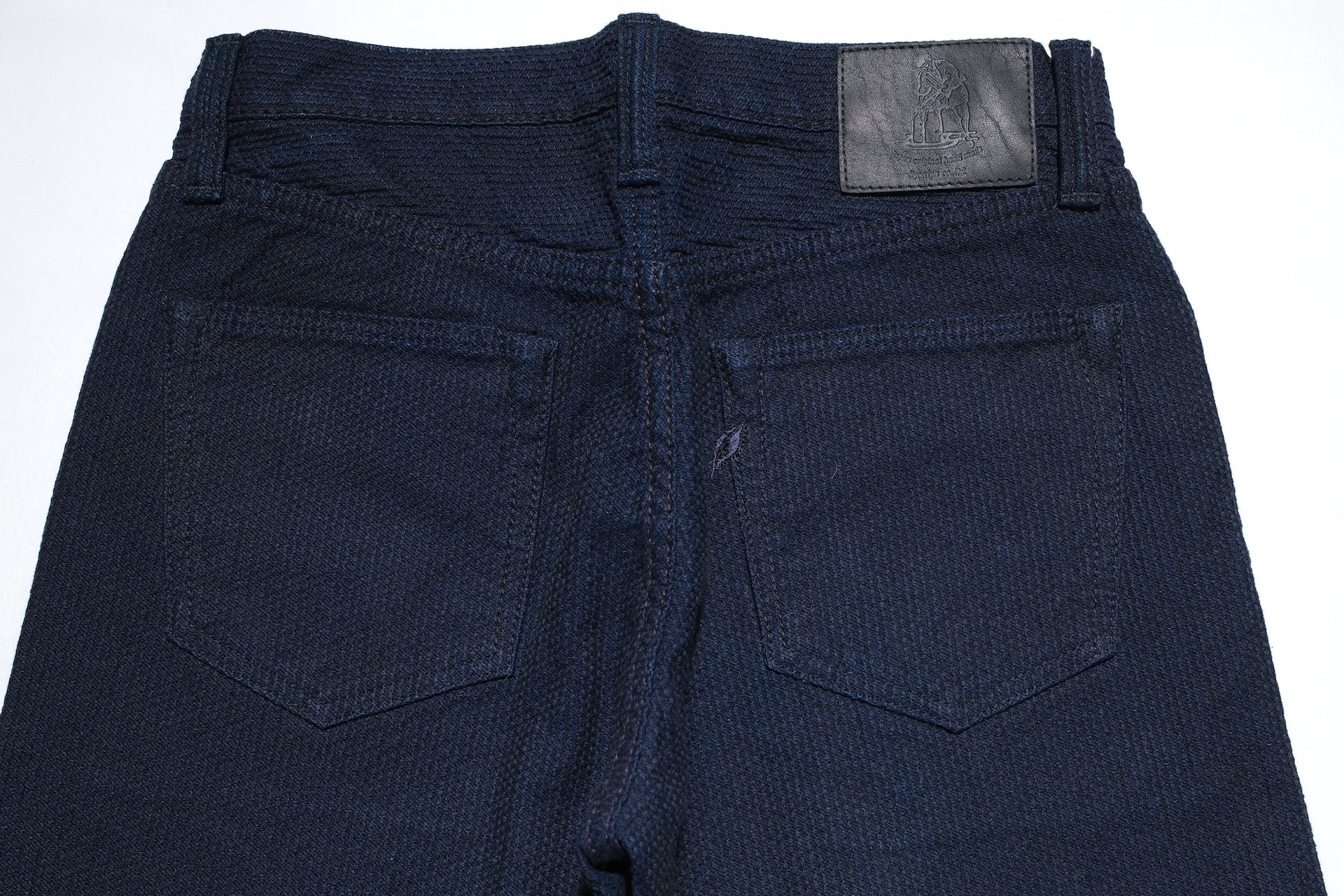 Pure Blue Japan 12.5oz "Double-Warps" Sashiko Trousers (Indigo X Black)
