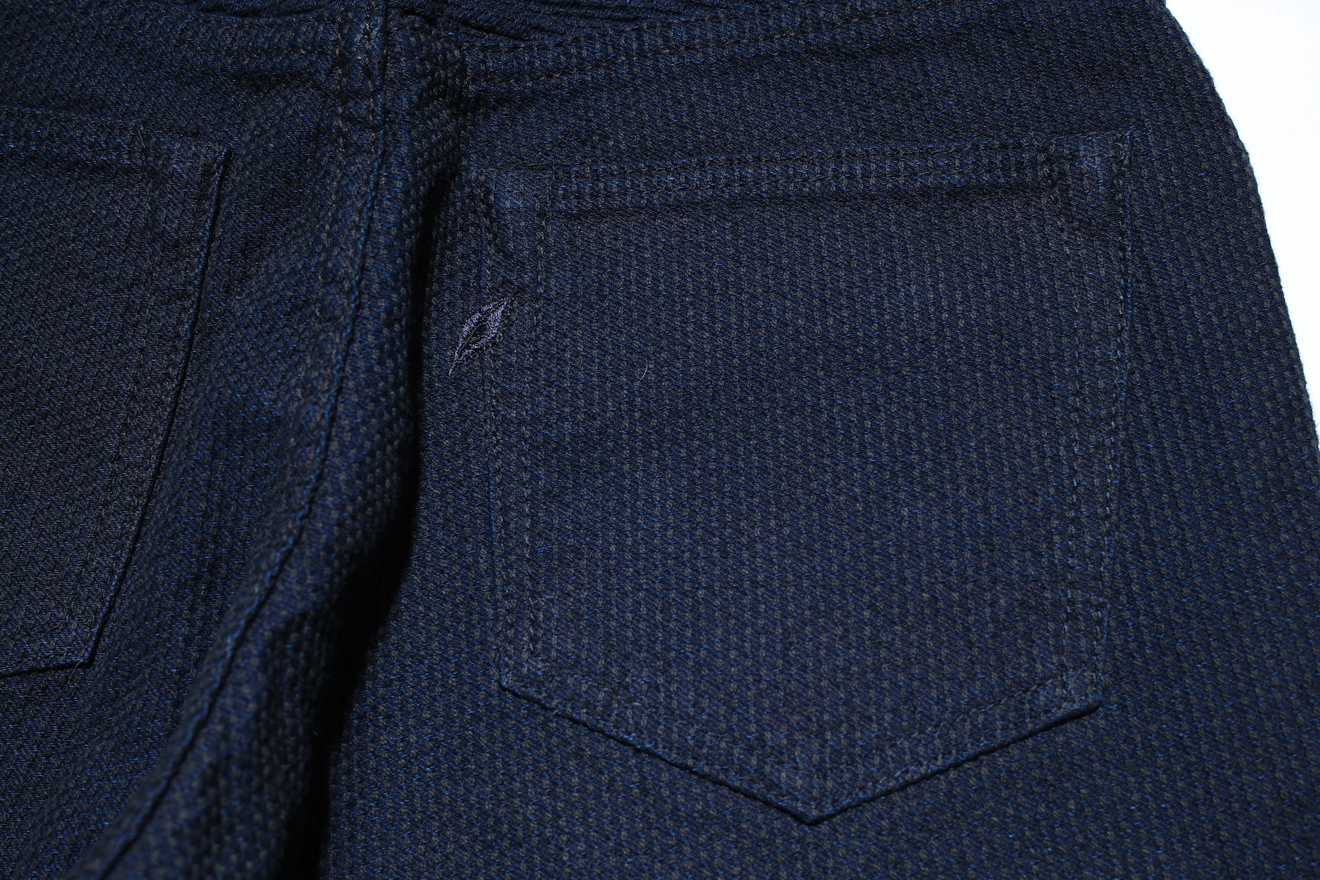 Pure Blue Japan 12.5oz "Double-Warps" Sashiko Trousers (Indigo X Black)