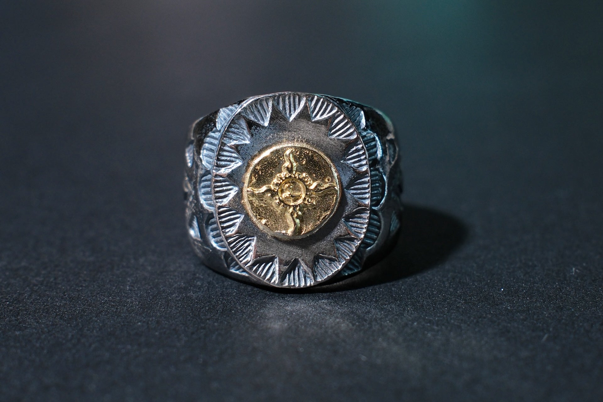 First Arrow's 20mm “VFSW” Silver Ring with 18K Gold Emblem (R-131)