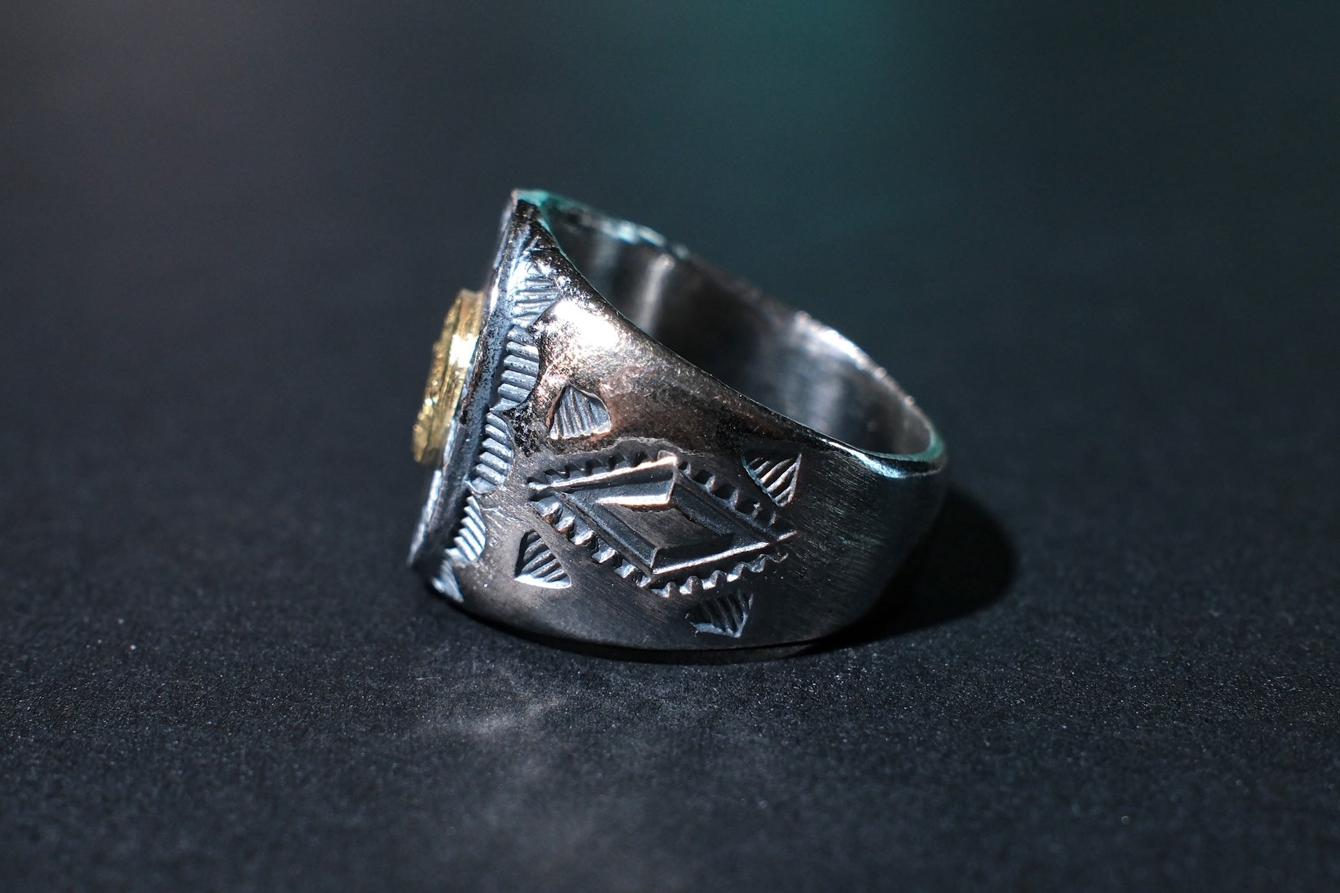 First Arrow's 20mm “VFSW” Silver Ring with 18K Gold Emblem (R-131)