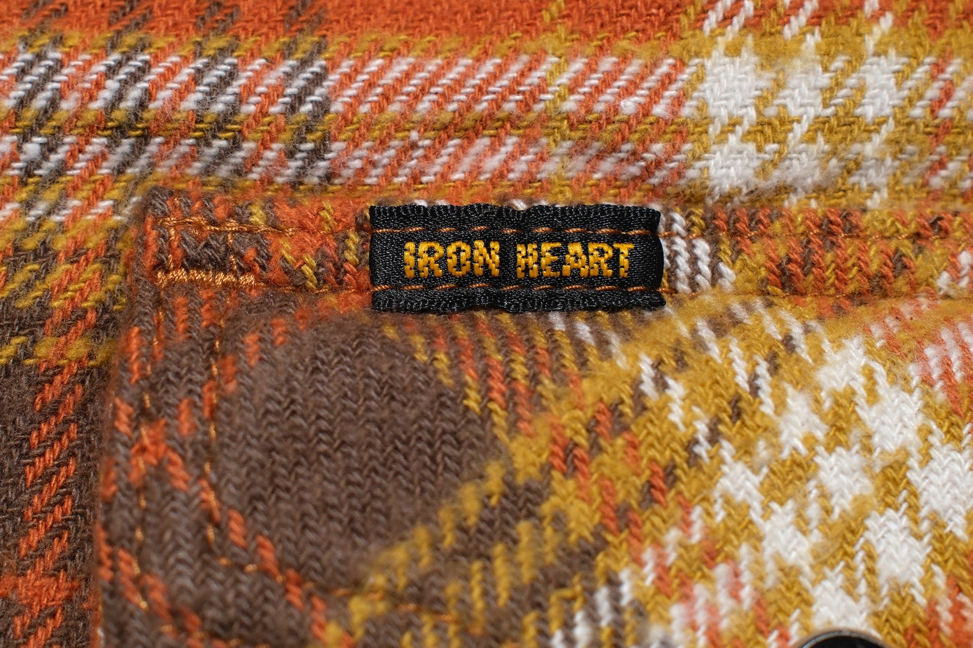 Iron Heart 12oz Ultra-Heavy "Slubby" Flannel Western Shirt (Autumn Orange)