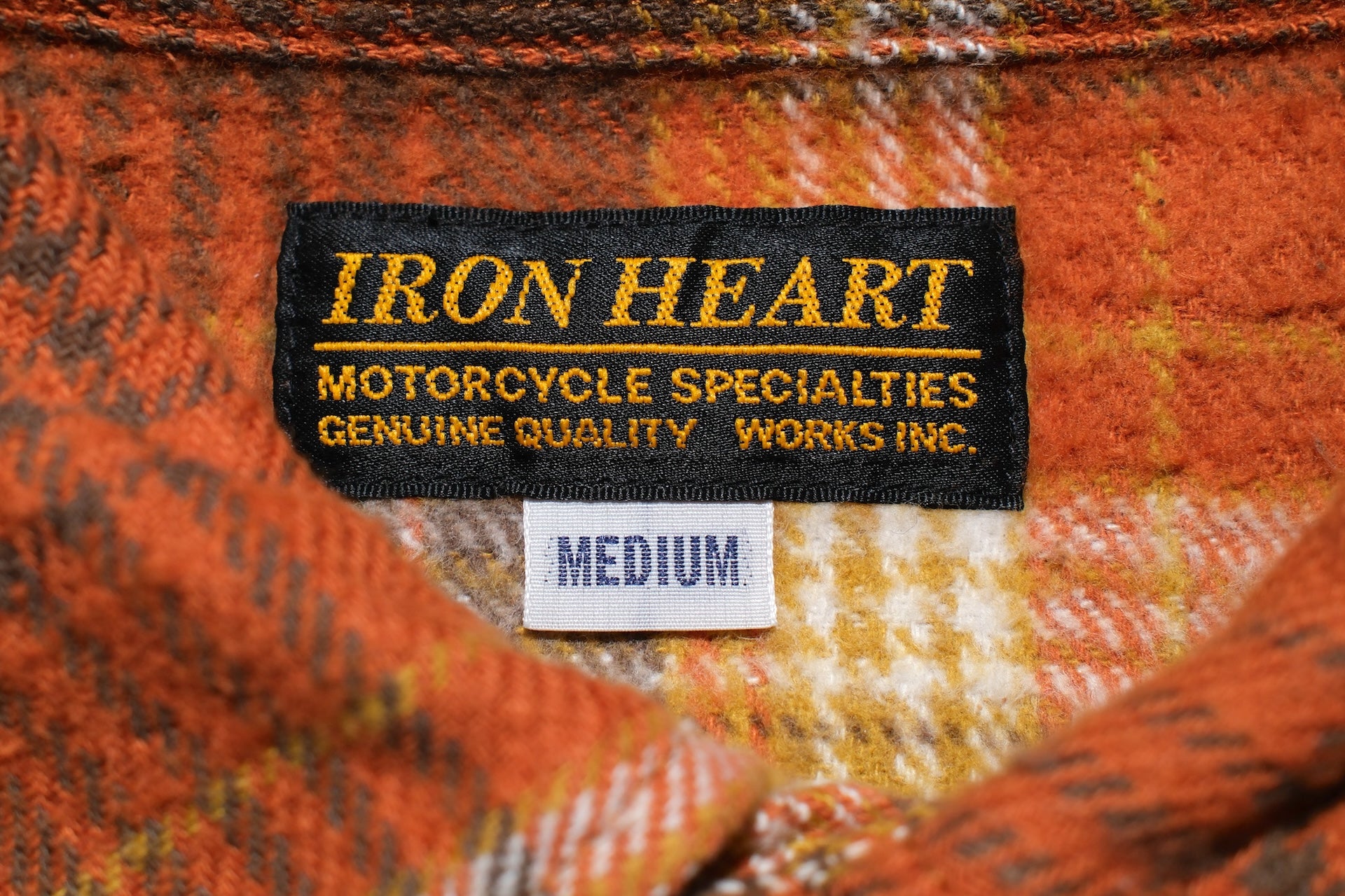 Iron Heart 12oz Ultra-Heavy "Slubby" Flannel Western Shirt (Autumn Orange)