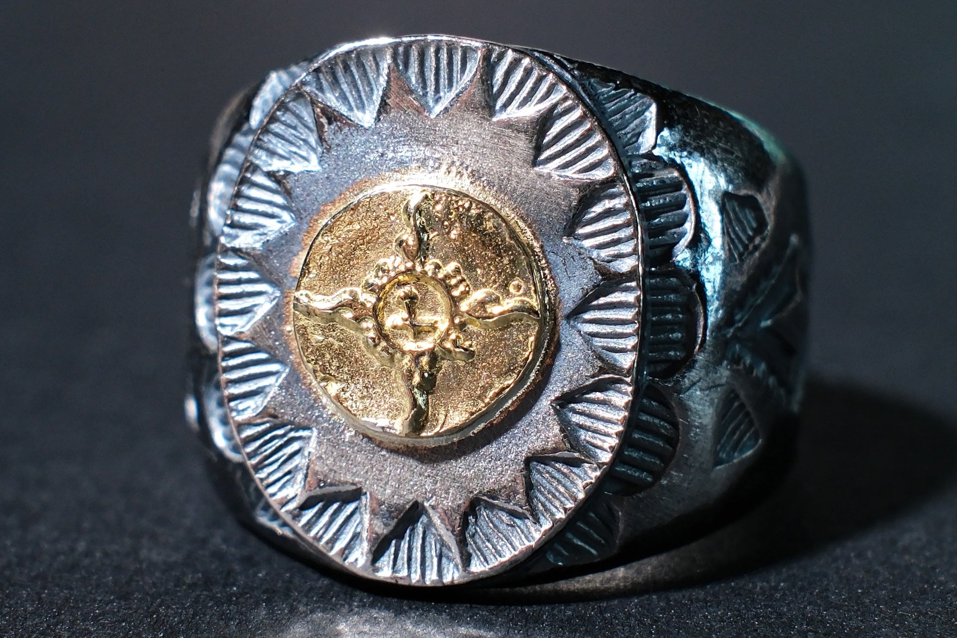 First Arrow's 20mm “VFSW” Silver Ring with 18K Gold Emblem (R-131)