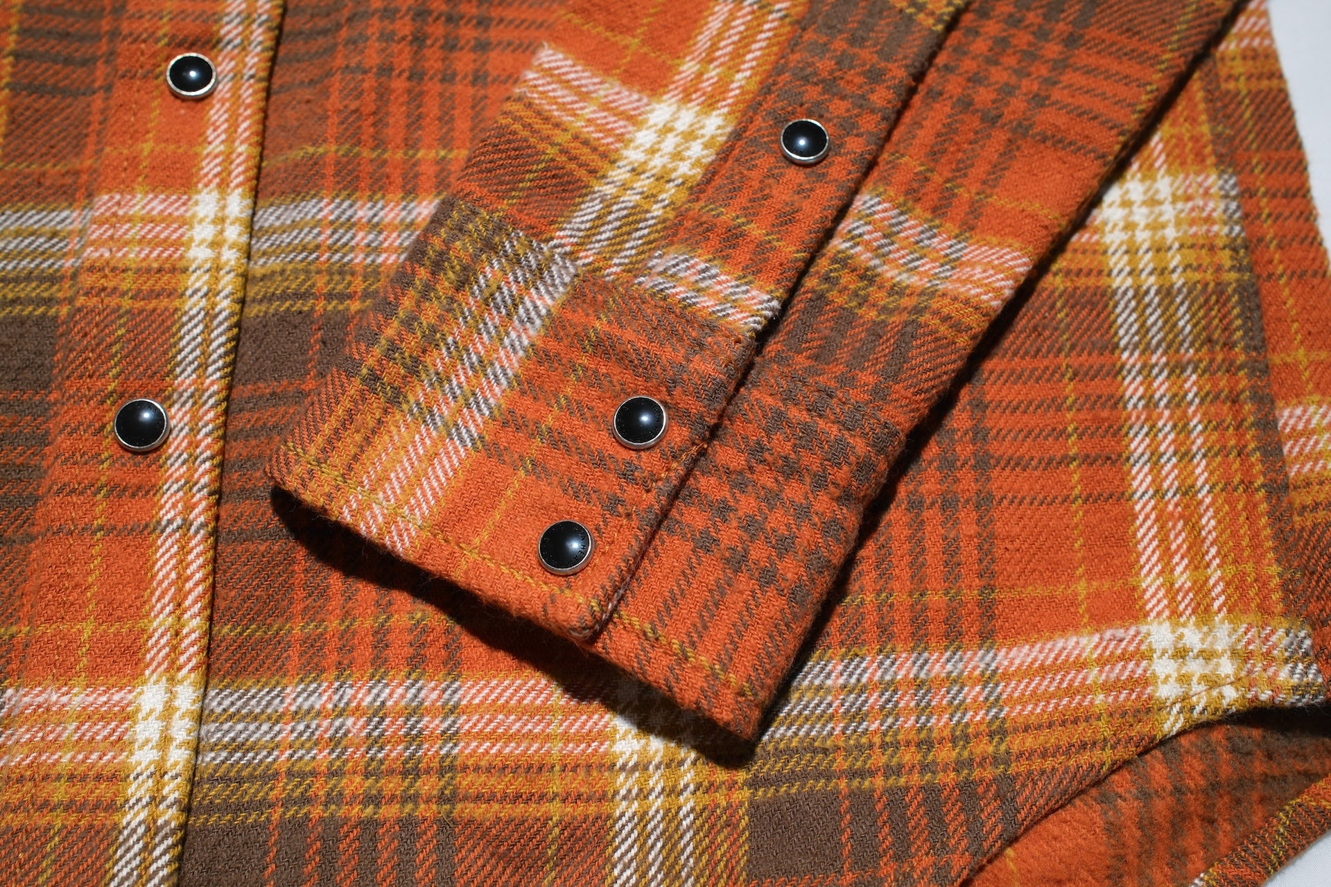 Iron Heart 12oz Ultra-Heavy "Slubby" Flannel Western Shirt (Autumn Orange)