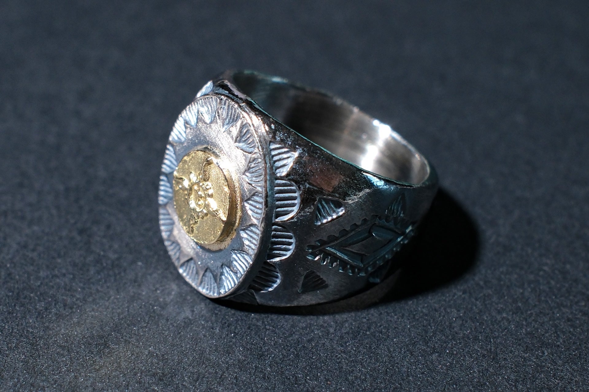 First Arrow's 20mm “VFSW” Silver Ring with 18K Gold Emblem (R-131)