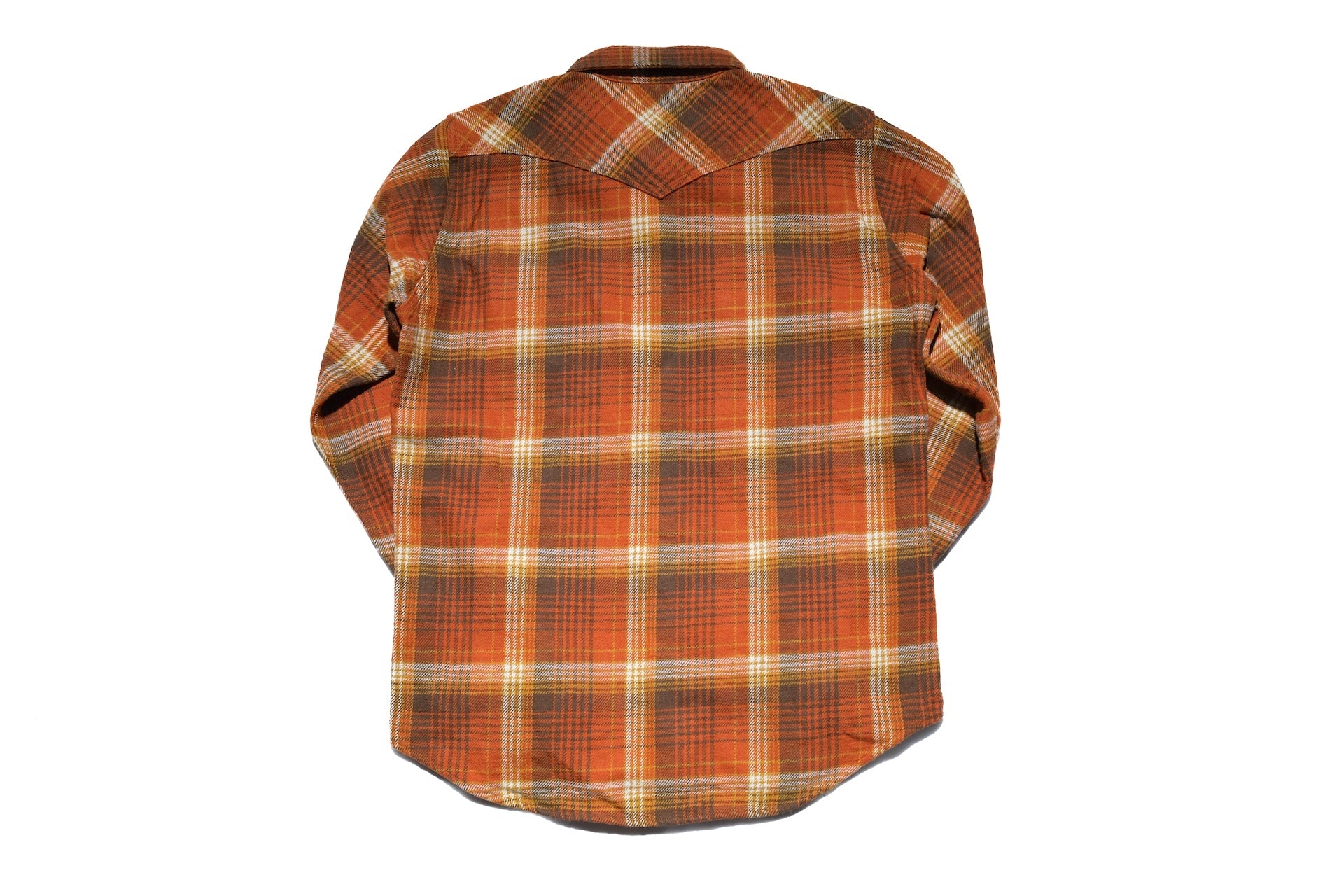 Iron Heart 12oz Ultra-Heavy "Slubby" Flannel Western Shirt (Autumn Orange)