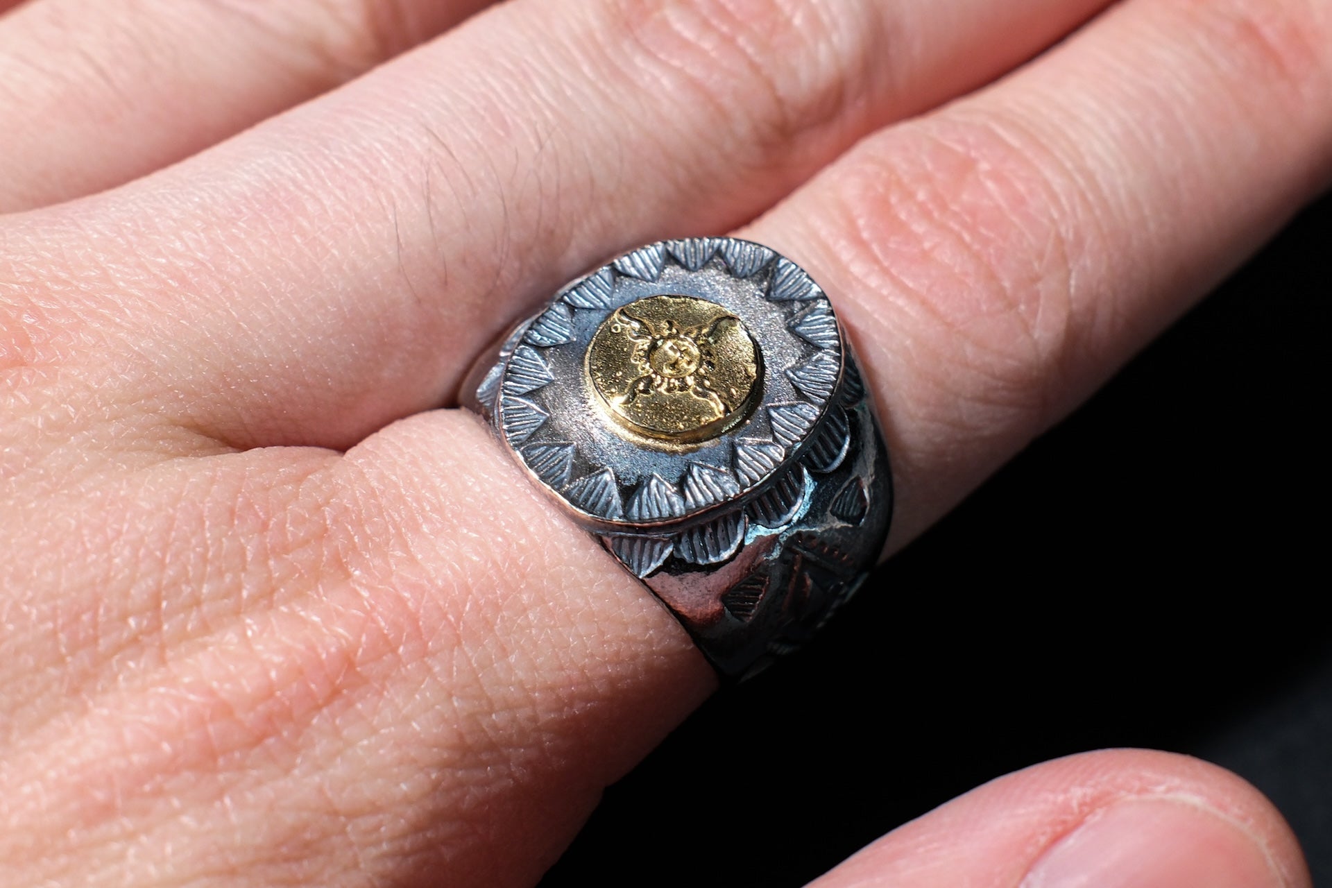 First Arrow's 20mm “VFSW” Silver Ring with 18K Gold Emblem (R-131)