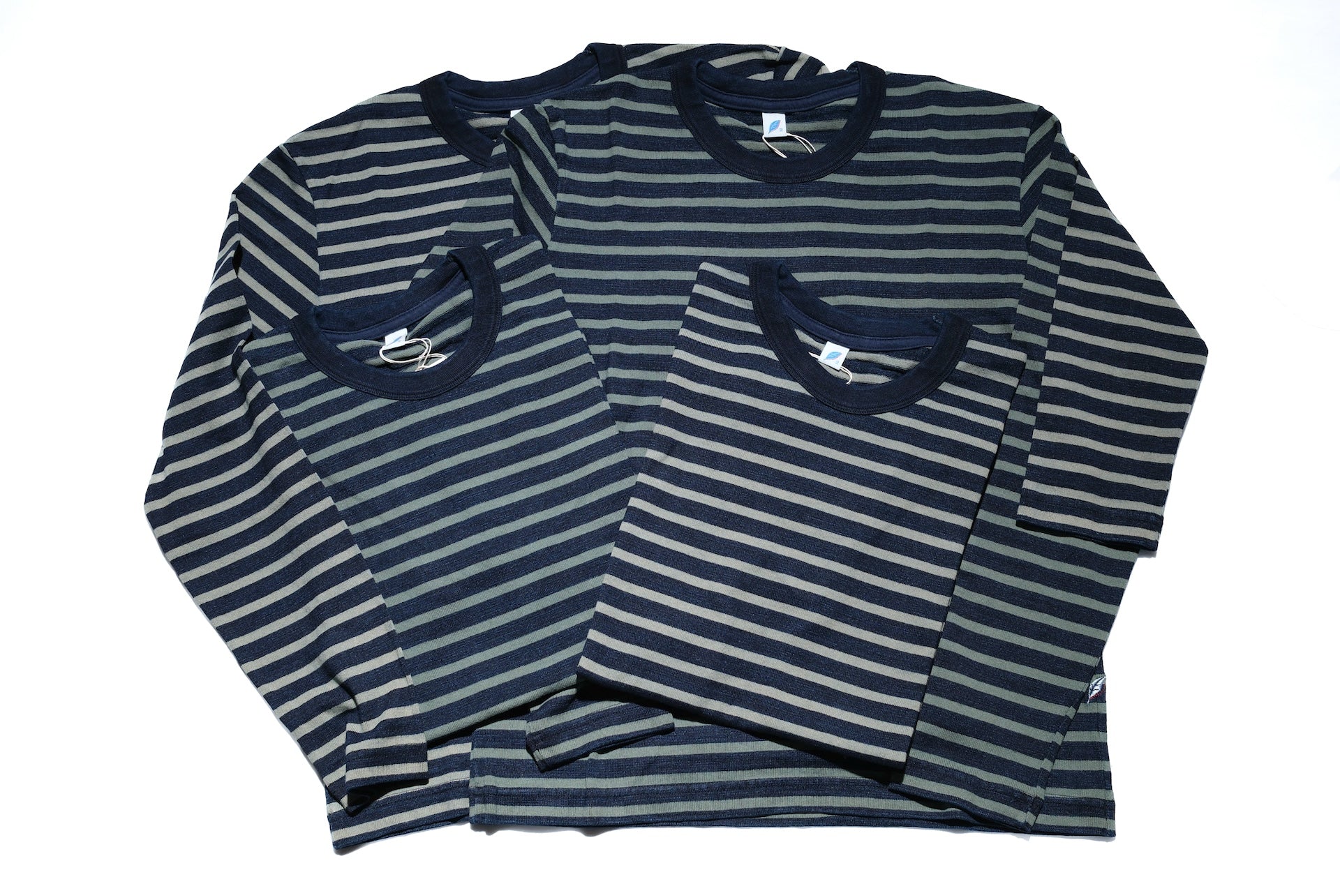 Pure Blue Japan Heavyweight "Indigo Stripes" L/S Tee (Beige)