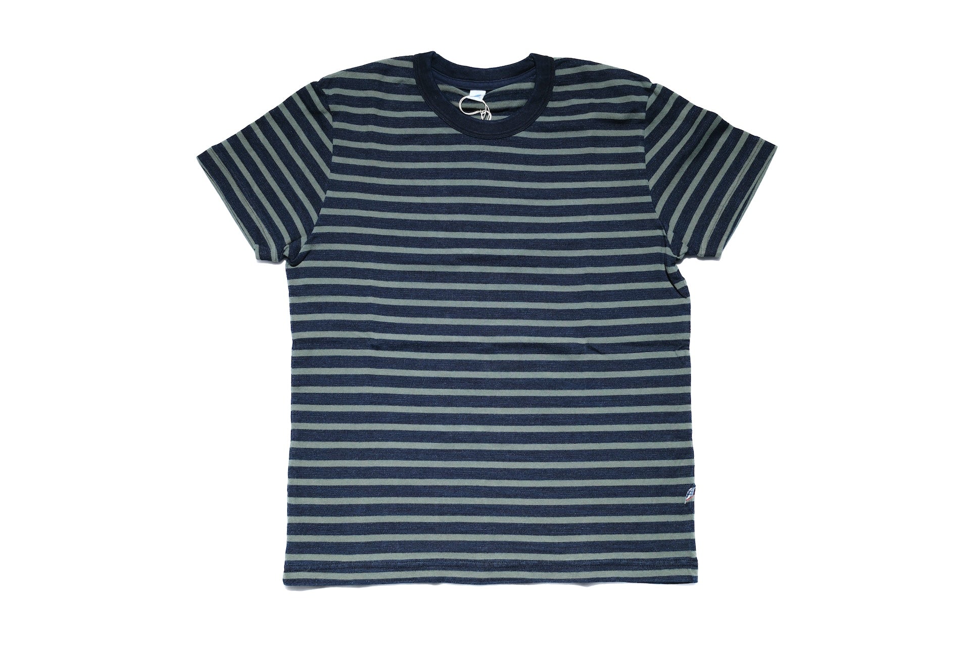 Pure Blue Japan Heavyweight "Indigo Stripes" S/S Tee (Olive)