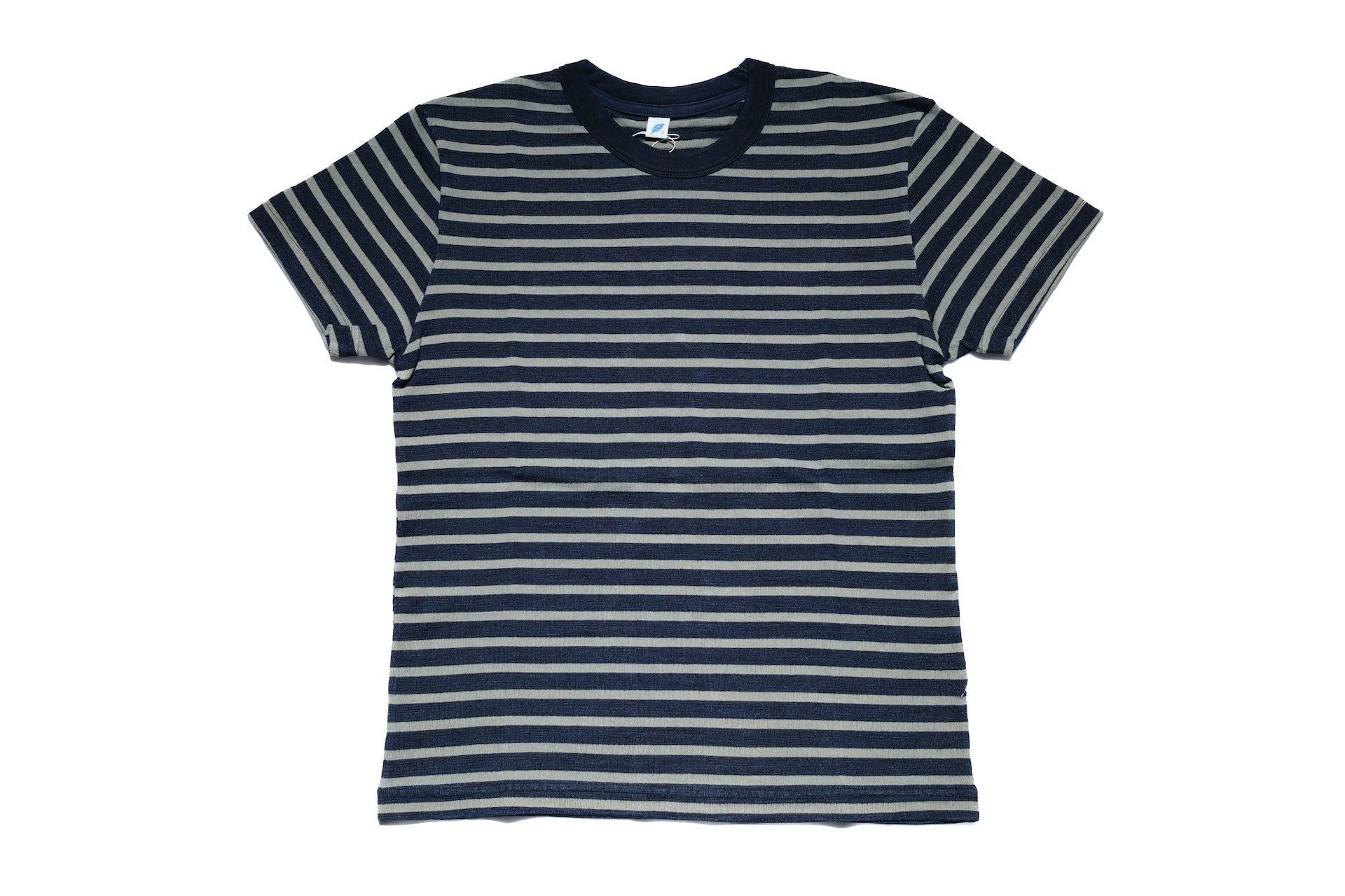 Pure Blue Japan Heavyweight "Indigo Stripes" S/S Tee (Beige)