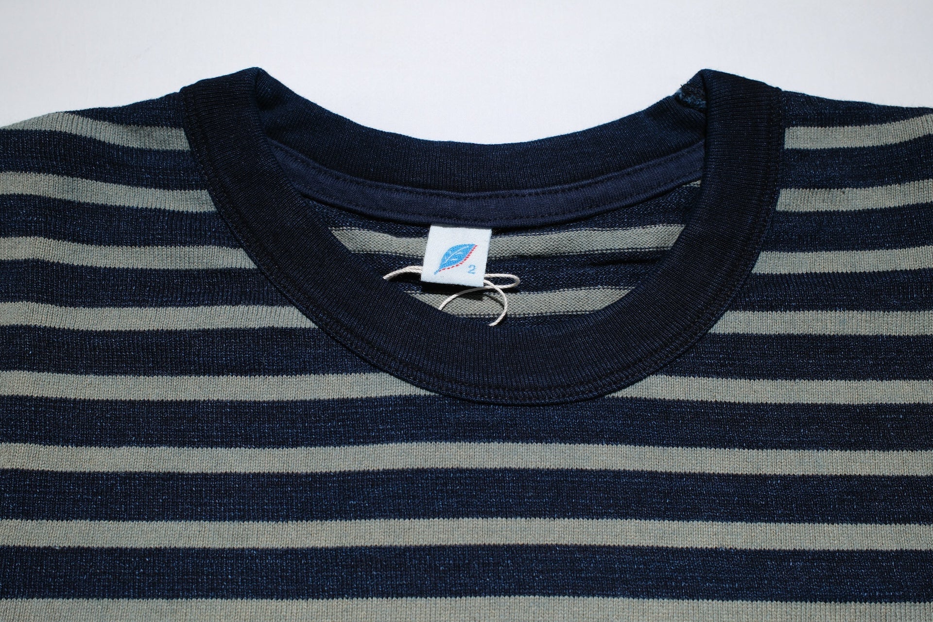 Pure Blue Japan Heavyweight "Indigo Stripes" S/S Tee (Beige)