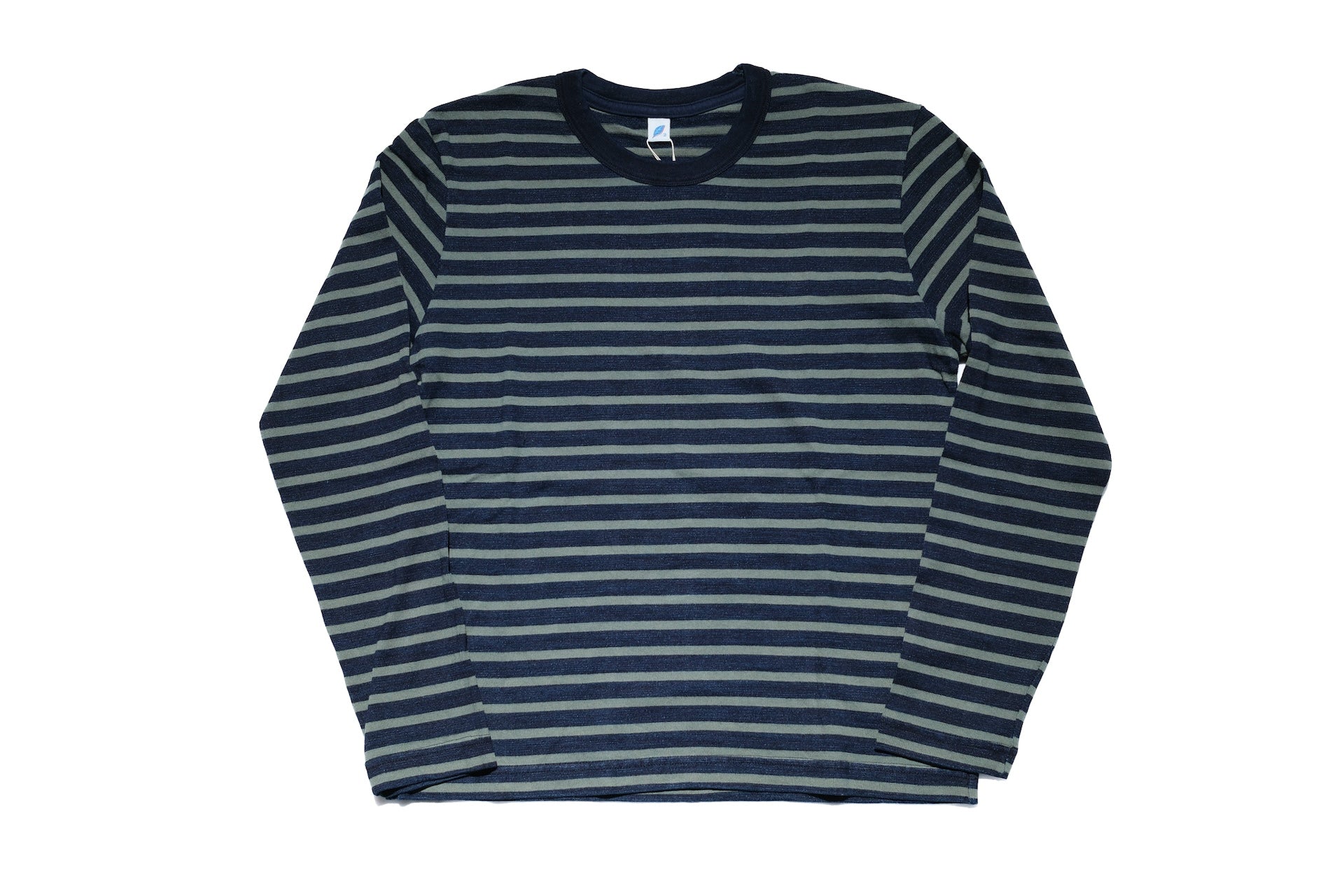 Pure Blue Japan Heavyweight "Indigo Stripes" L/S Tee (Olive)