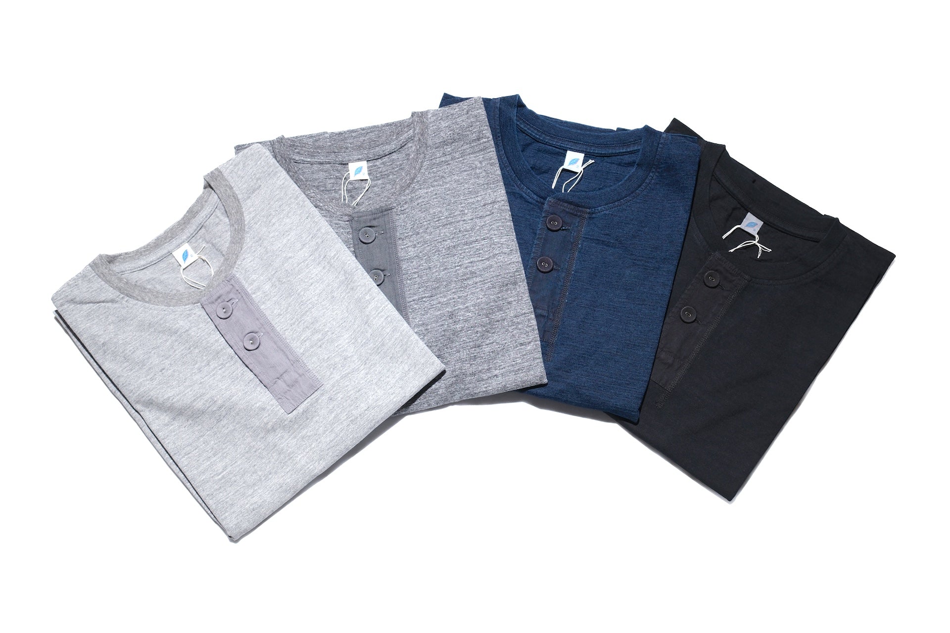 Pure Blue Japan 6.5oz "Signature" Henley Tee (Grand Indigo)
