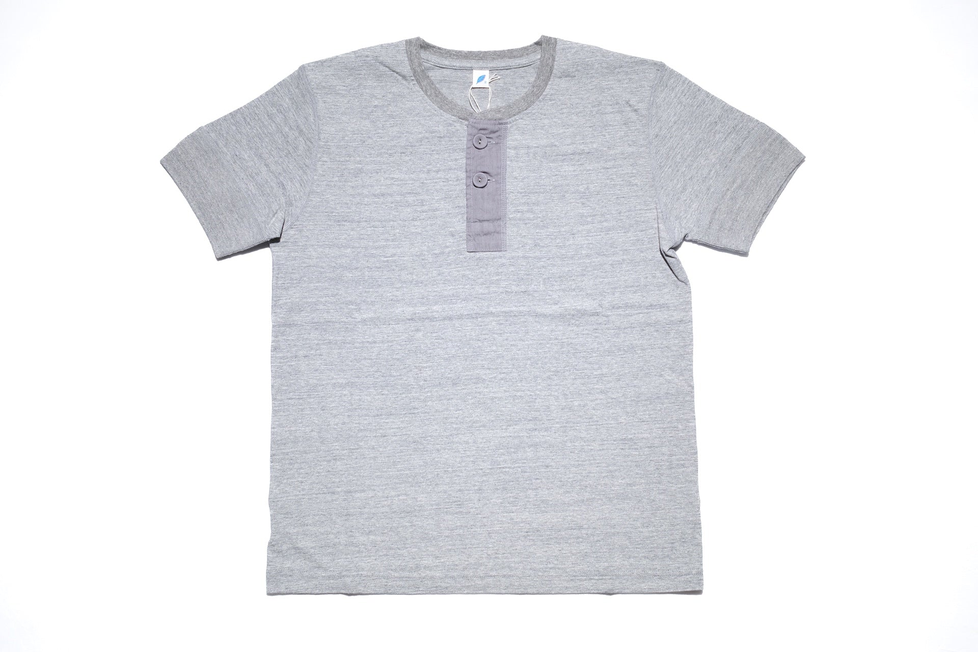 Pure Blue Japan 6.5oz "Signature" Henley Tee (Light Heather Gray)