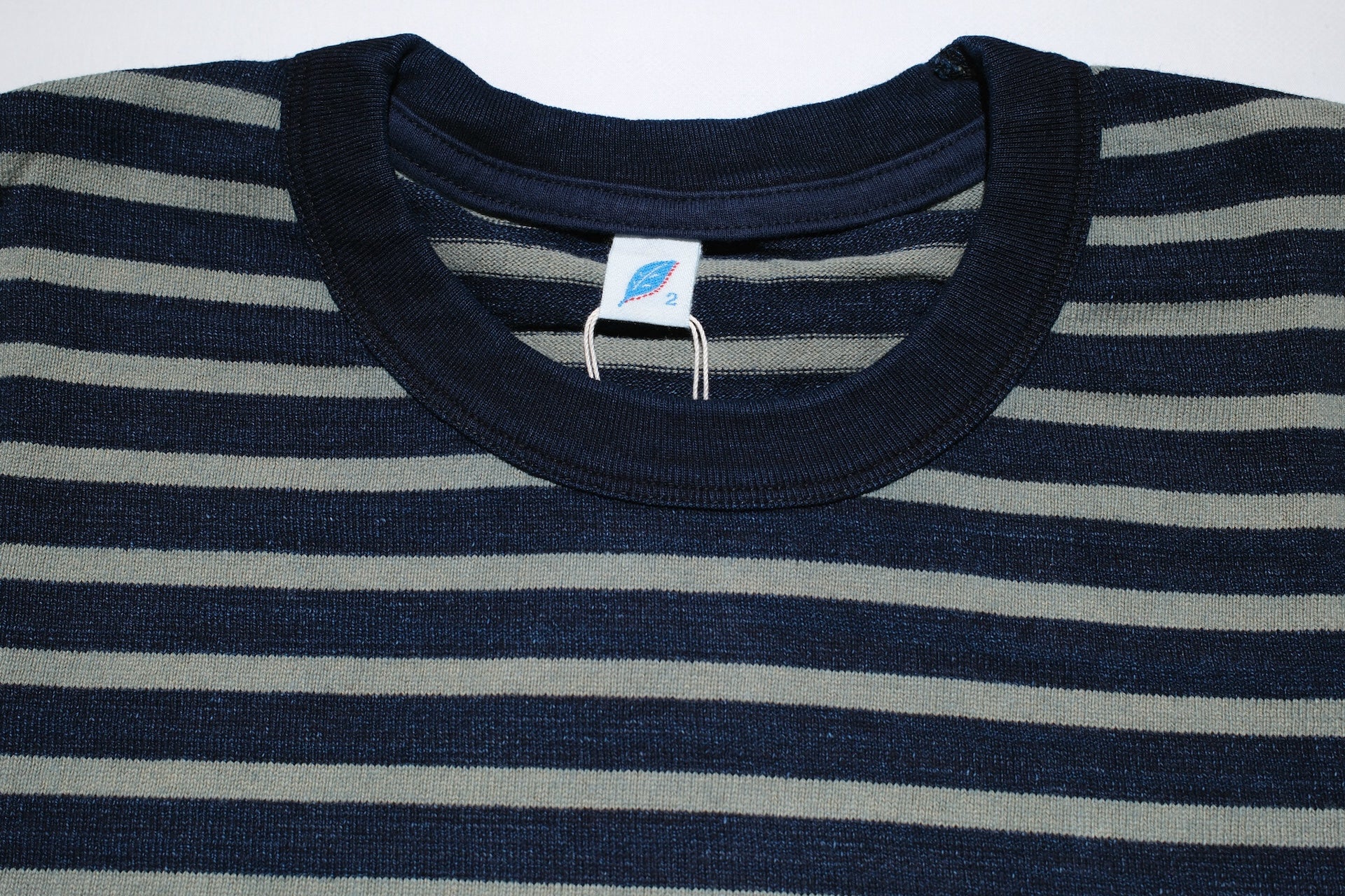 Pure Blue Japan Heavyweight "Indigo Stripes" L/S Tee (Beige)