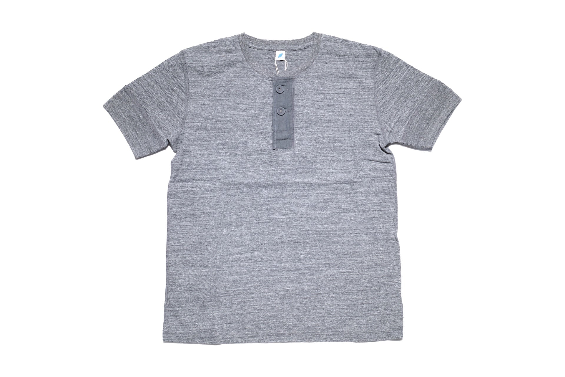 Pure Blue Japan 6.5oz "Signature" Henley Tee (Dark Heather Gray)